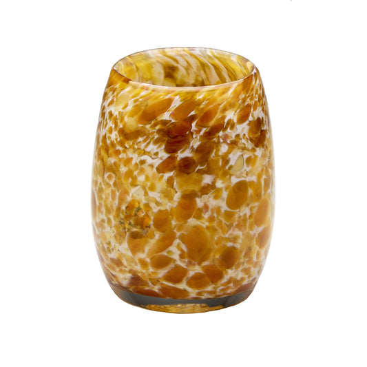 Totally Blown Glassworks Votive Candle Holder, Tea-Light, Handmade Blown Glass, Accent Vase, Centerpiece, Home Decor, Artist Dehanna Jones, Seattle, WA. (Honey Harvest Gold Brown)