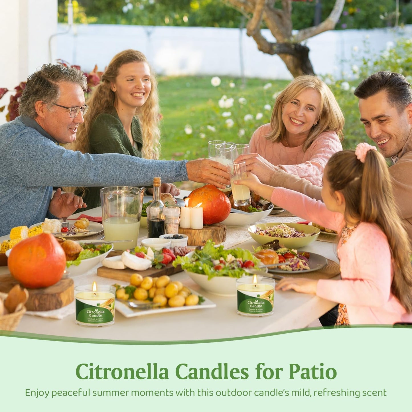 Citronella Candles Outdoor, 12 Pack Citronella Candles, 180 Hours Long Lasting Burn Time, Natural Soy Wax, Indoor & Outdoor Candle for Patio, Camping, Garden, Yard, Balcony, Summer Party, Home