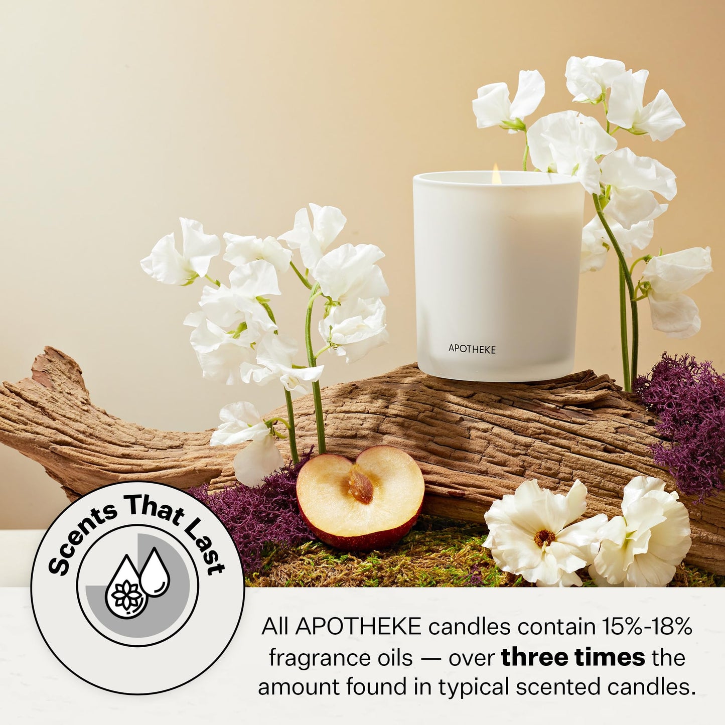 Apotheke Signature Scented Candles for Home, Elderflower Sugar