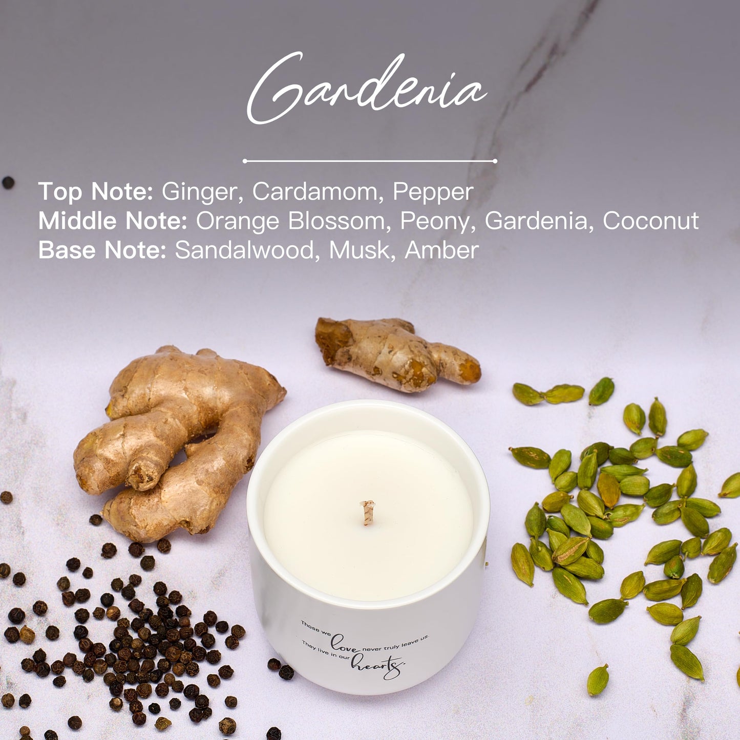 Sympathy Candle - Natural Soy Wax Scented Memorial Candles for Loss of Loved One - Remembrance, Grief, Condolences, Funeral, Thinking of You, Bereavement Gifts - Gardenia - 40 Burn hrs