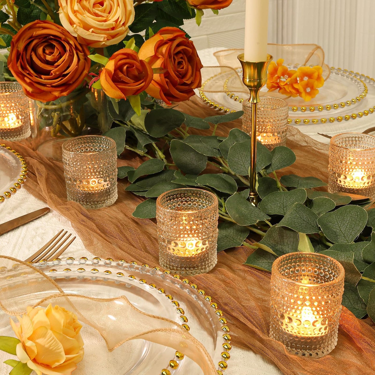 SUPMIND 24 Pcs Votive Candle Holders, Glass Holders Bulk for Table Centerpiece, Tea Lights Candle Holders for Wedding Shower, Party and Home Decor Clear