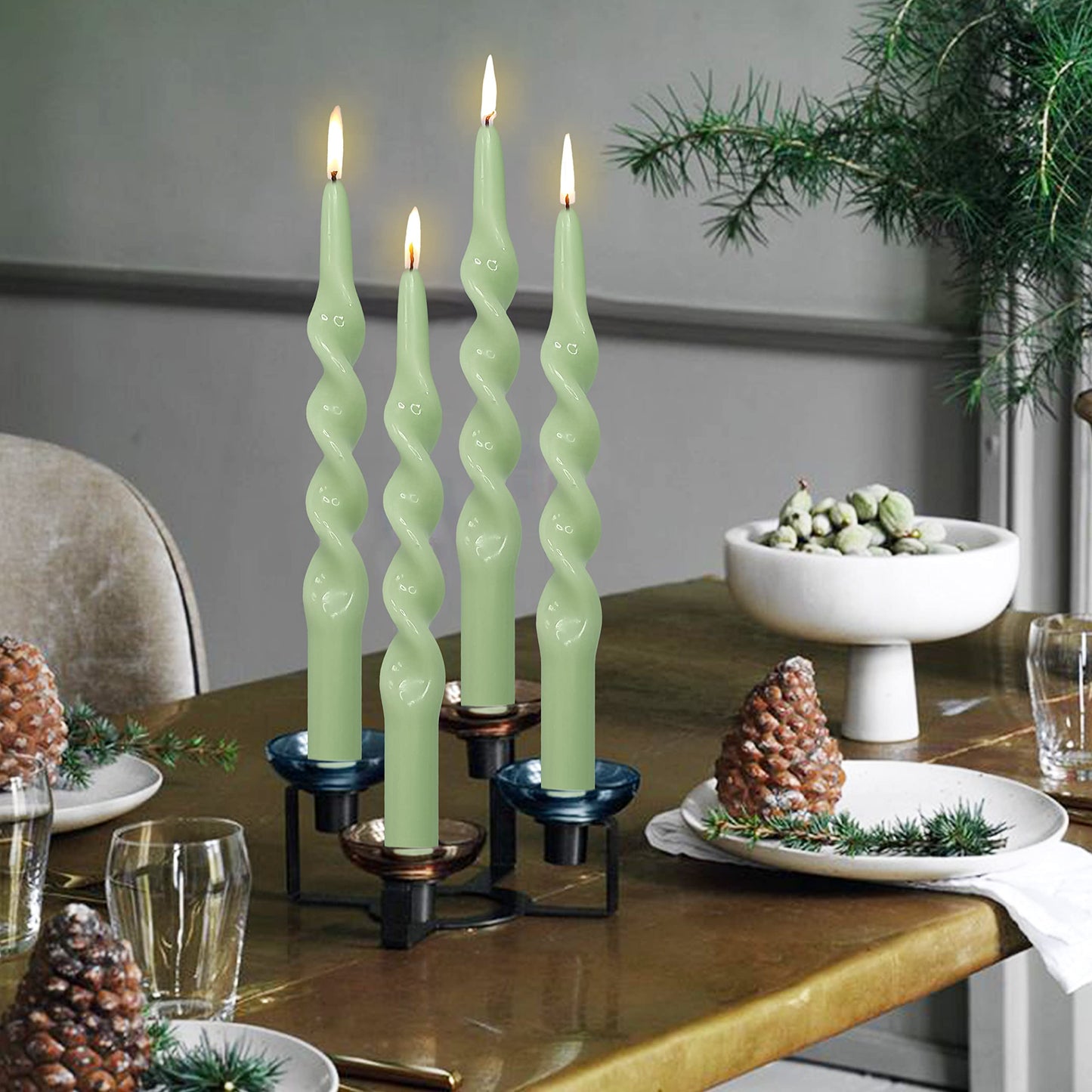8 PCS Twisted Candlesticks Spiral Candles Taper Unscented Taper Candlesticks 10 inch Dinner Candle for Home Decor, Relaxation & All Occasions