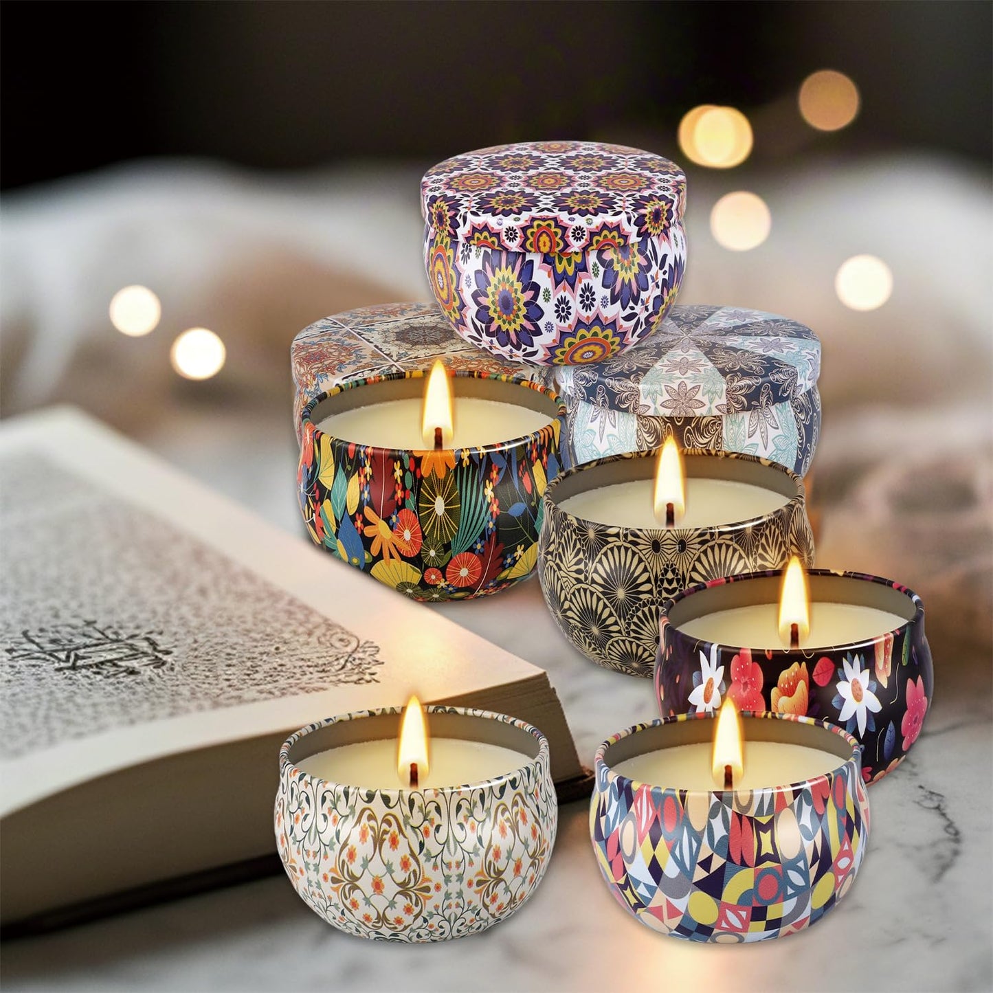 24-Piece Smokeless Scented Candle Set with 8-Hour Burn Time Each, Ideal for Home Decor,Festival Gifts and Birthdays Gifts- Premium Aromatherapy Candle,2.5oz