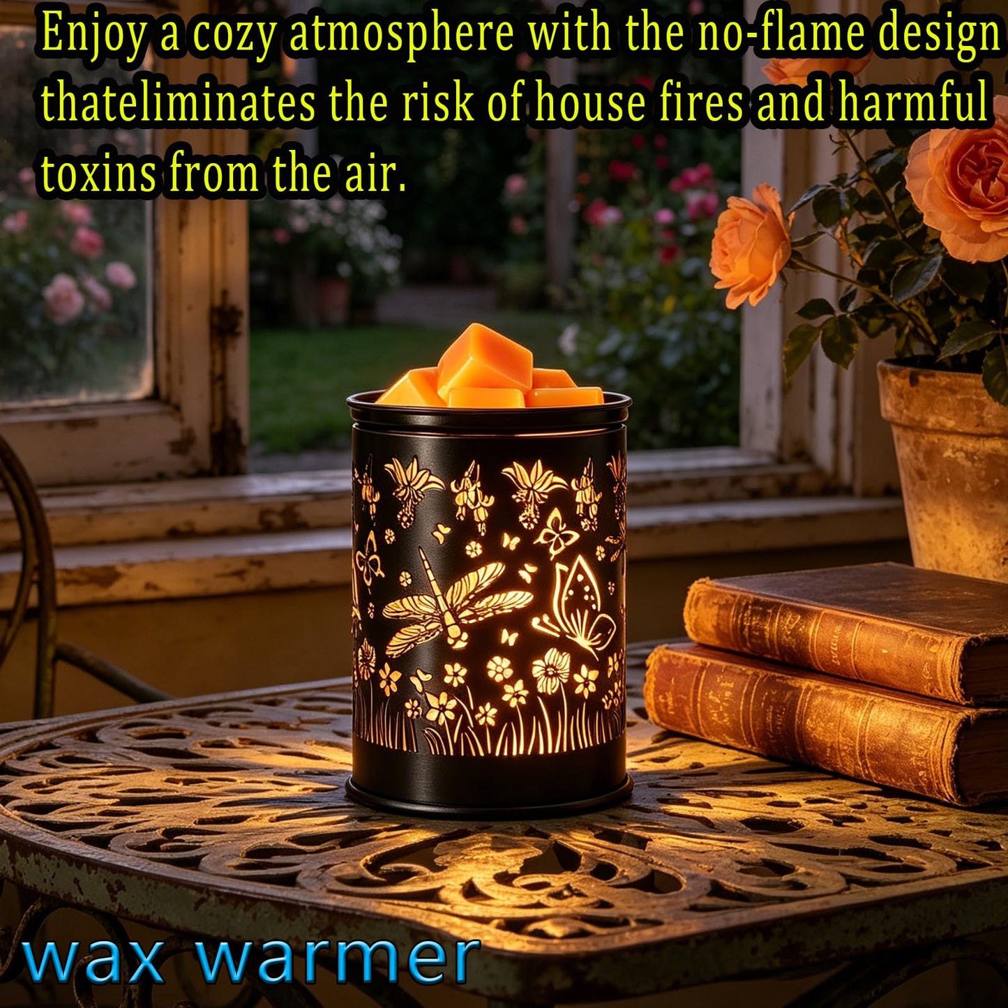 kaakuuki scentsy Wax Warmer for Scented Wax melt Warmer Wax Melter for Candle Making lamp Candle Warmer Plate Oil Burner for Home Decor and Gifts for Holiday(Dragonfly/Butterfly)
