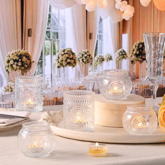 DARJEN Clear Votive Candle Holder Set of 20, Upgraded Size Tea Light Candle Holder Glass for Wedding Table Centerpieces, Elegant Bulk Votive Holders for Party, Proposals and Wedding Shower