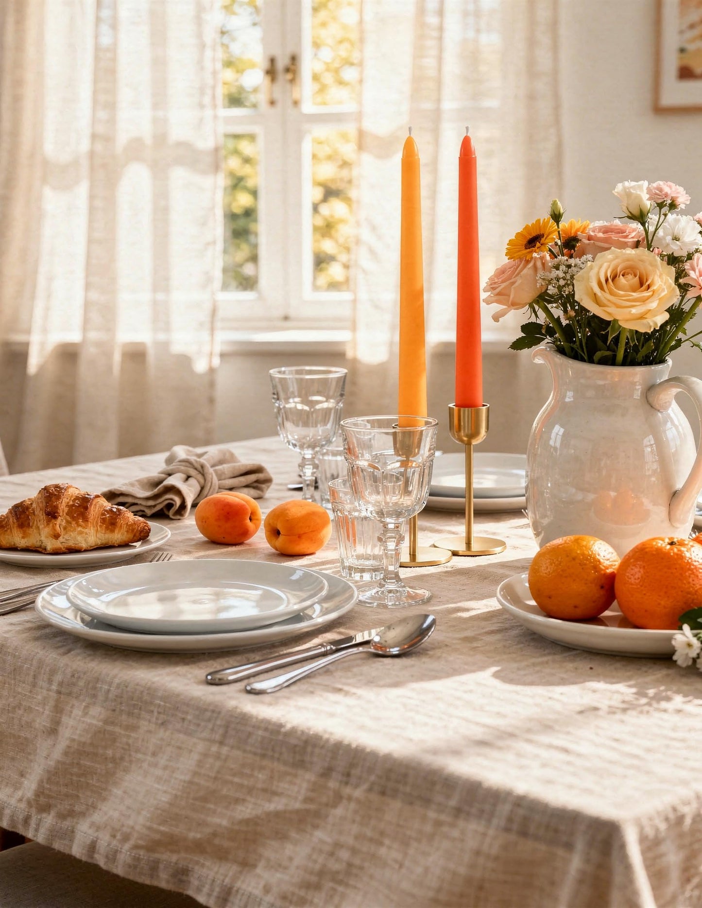 Viyffo Taper Candles, 12 Inch, 12 Pack, Orange – Unscented, Smokeless Design, Up to 8-Hour Burn – Tall Candlesticks for Table Decor, Weddings & Dinners