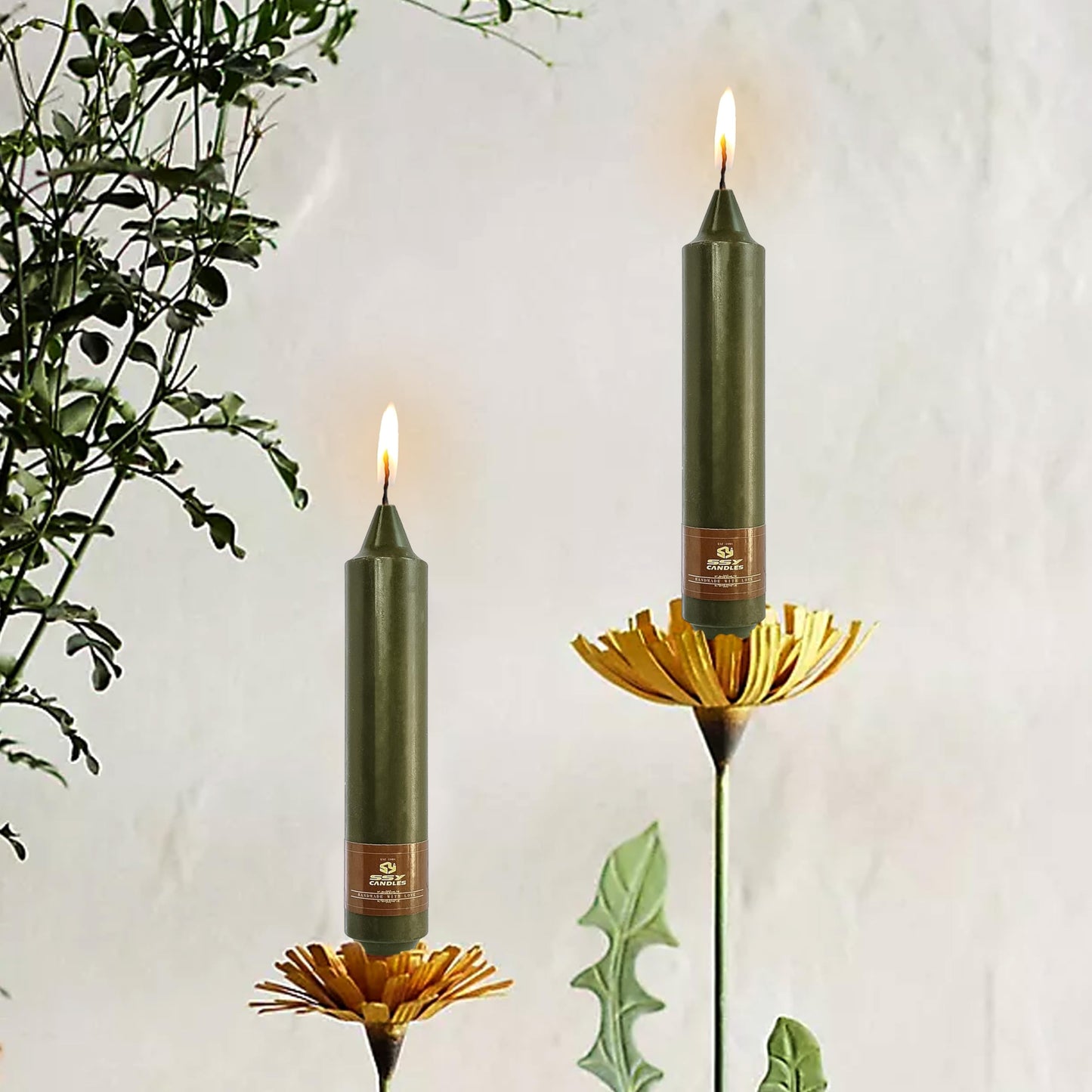 Taper Candle Odorless Candlesticks 7 INCH Short Candle Sticks Unscented Candles Smokeless Candles for Dinner Home Décor Weddings Festive Seasons Holiday