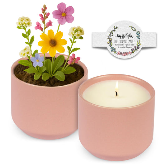 The Growing Candle, from Flame to Flower, Lilac Scented, Non-Toxic, 100% Soy Wax, Indoor Wildflower Garden, Aromatherapy Gift for Women, 8oz, 45 Hr Burn Time, Adelyn
