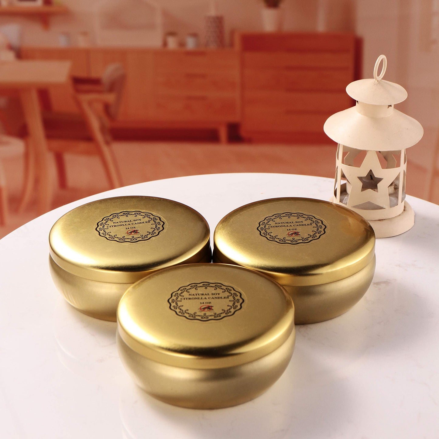 Kedtui Citronella Candles, 3 Pack Each 3-Wick Scented Candle Soy Wax Portable Travel Tin Gift Set, Outdoor and Indoor