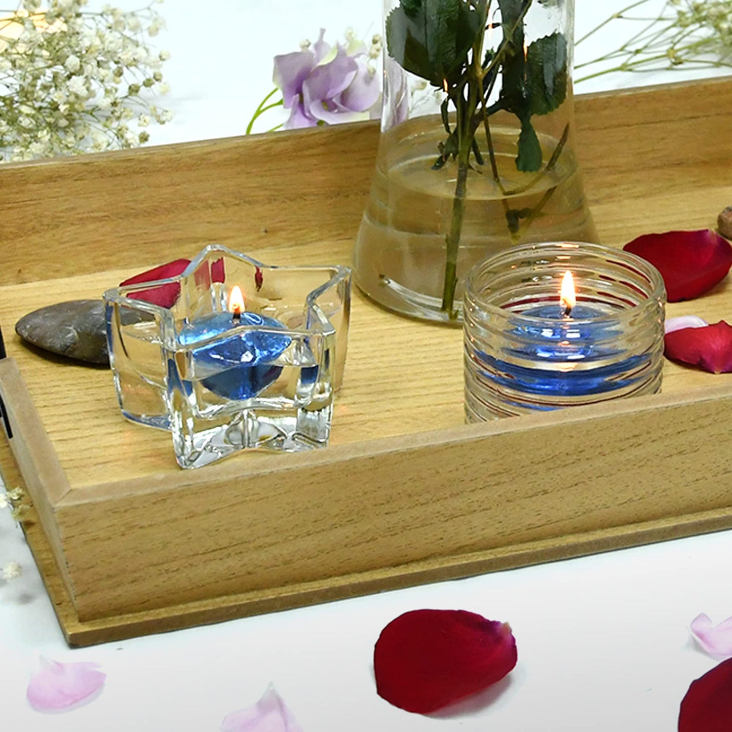 Zest Candle 12-Piece Floating Candles, 1.75-Inch, Clear Blue Gel