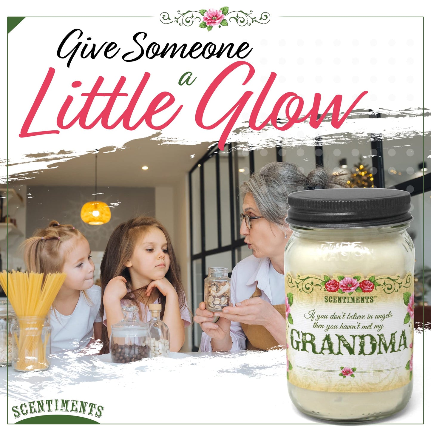 Scentiments Grandma Gift Candle Vanilla Scented Fragrance 16oz Grandma Gifts for Birthday Christmas Grandma Gift 100% Soy Wax - 80+ Hours Burn Time Nika's Home Soy Candles Highly Scented
