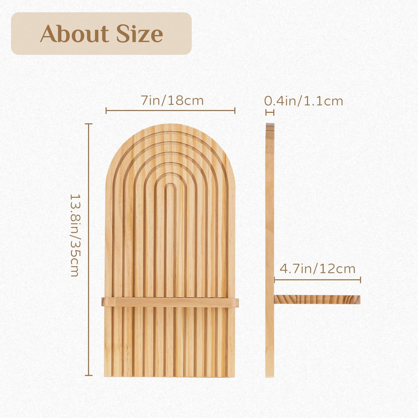 Walasis Boho Wall Decor Set of Two - Natural Modern Minimalist Mid Century Wall Candle Holder for Living Room - Wood Bohemian Decor for Bathroom Nursery Bedroom