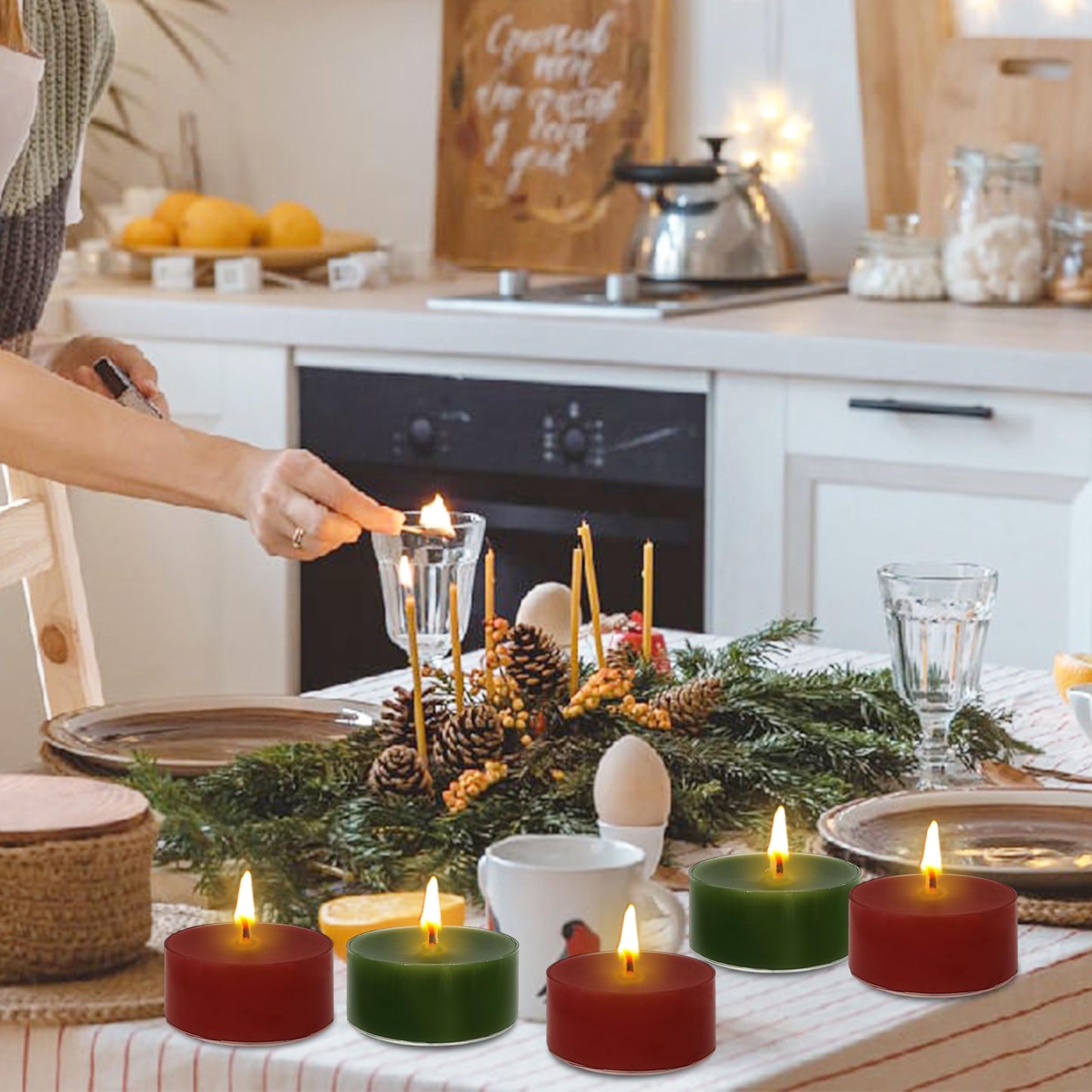 Christmas Red Green Scented Tealight Candles Perfect for Home Use and Gifting