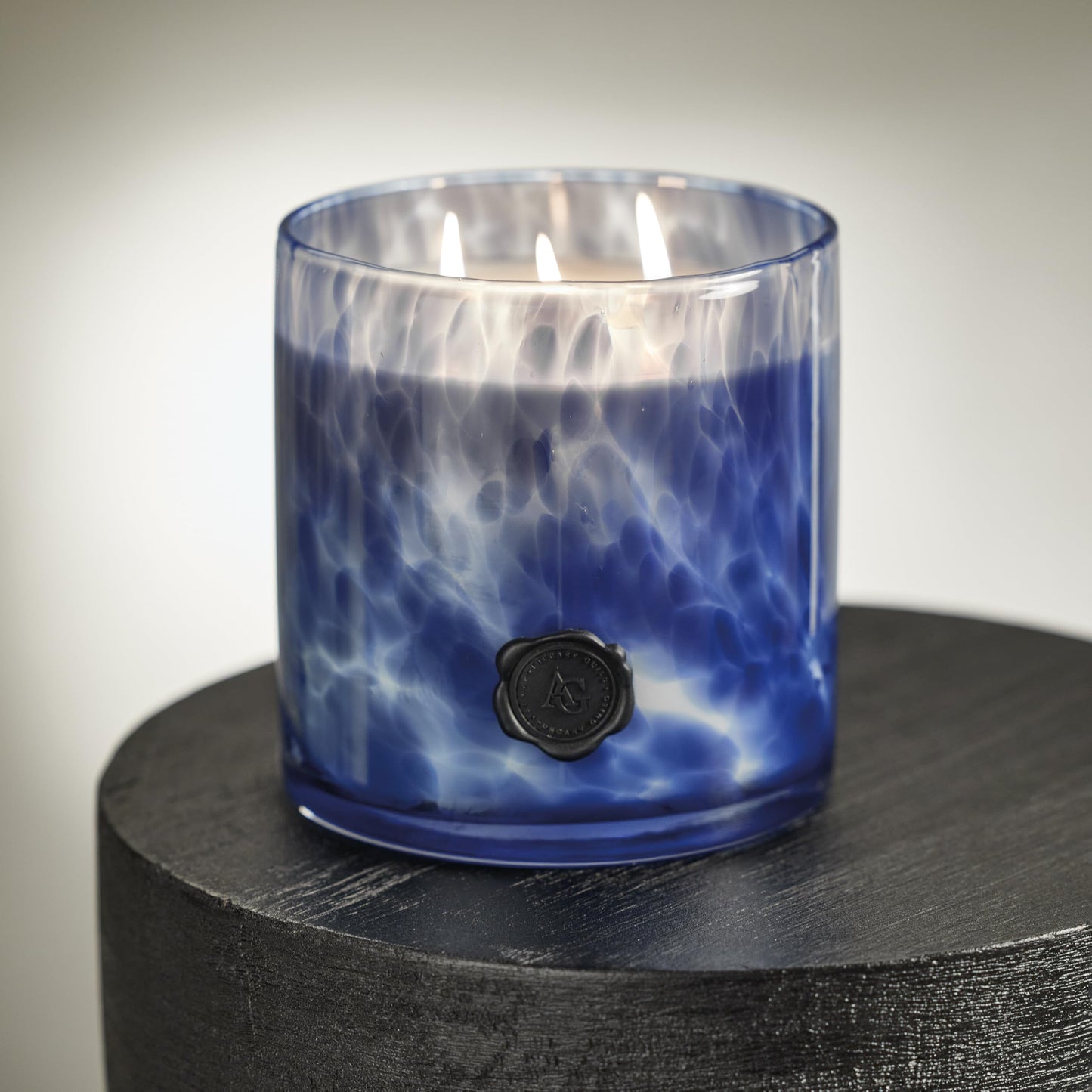 Zodax Apothecary Guild Scented Opal Glass Jar Candle- 50 oz/3-Wick - Sea Salt & Coastal Mist