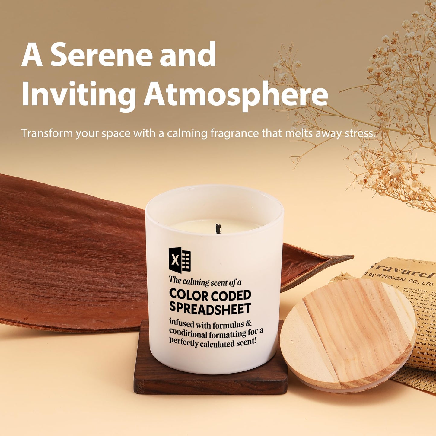 The Calming Scent of A Color-Coded Spreadsheet Candle Accountant Gifts Accounting Data Analyst CPA Scented Candle Home Office Jar Candle Soy Wax Candle (9.5 oz, Layered Scent)
