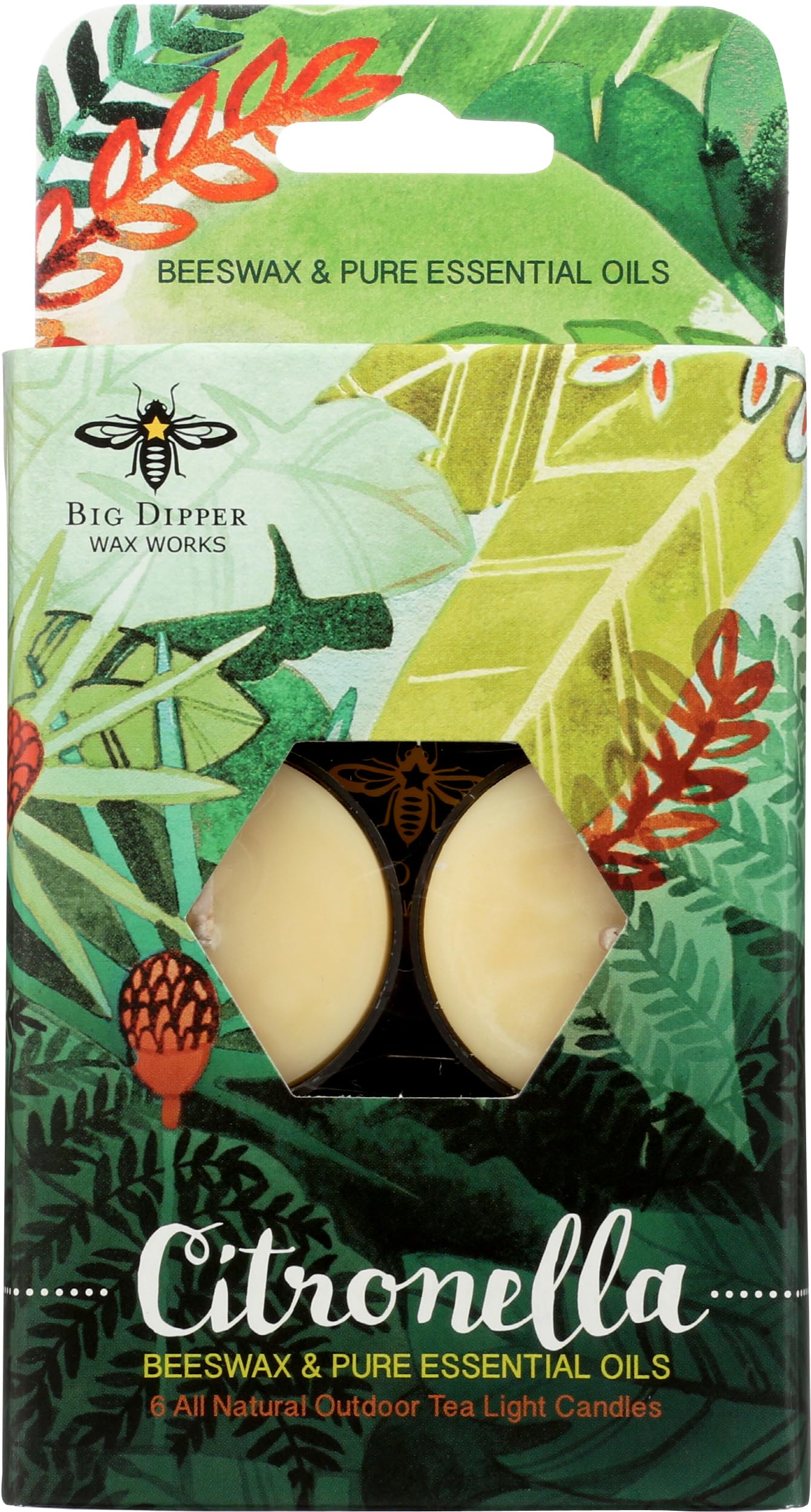 Big Dipper Wax Works Citronella Candles Outdoor, 6 Citronella Tealight Candles, Beewax Candles