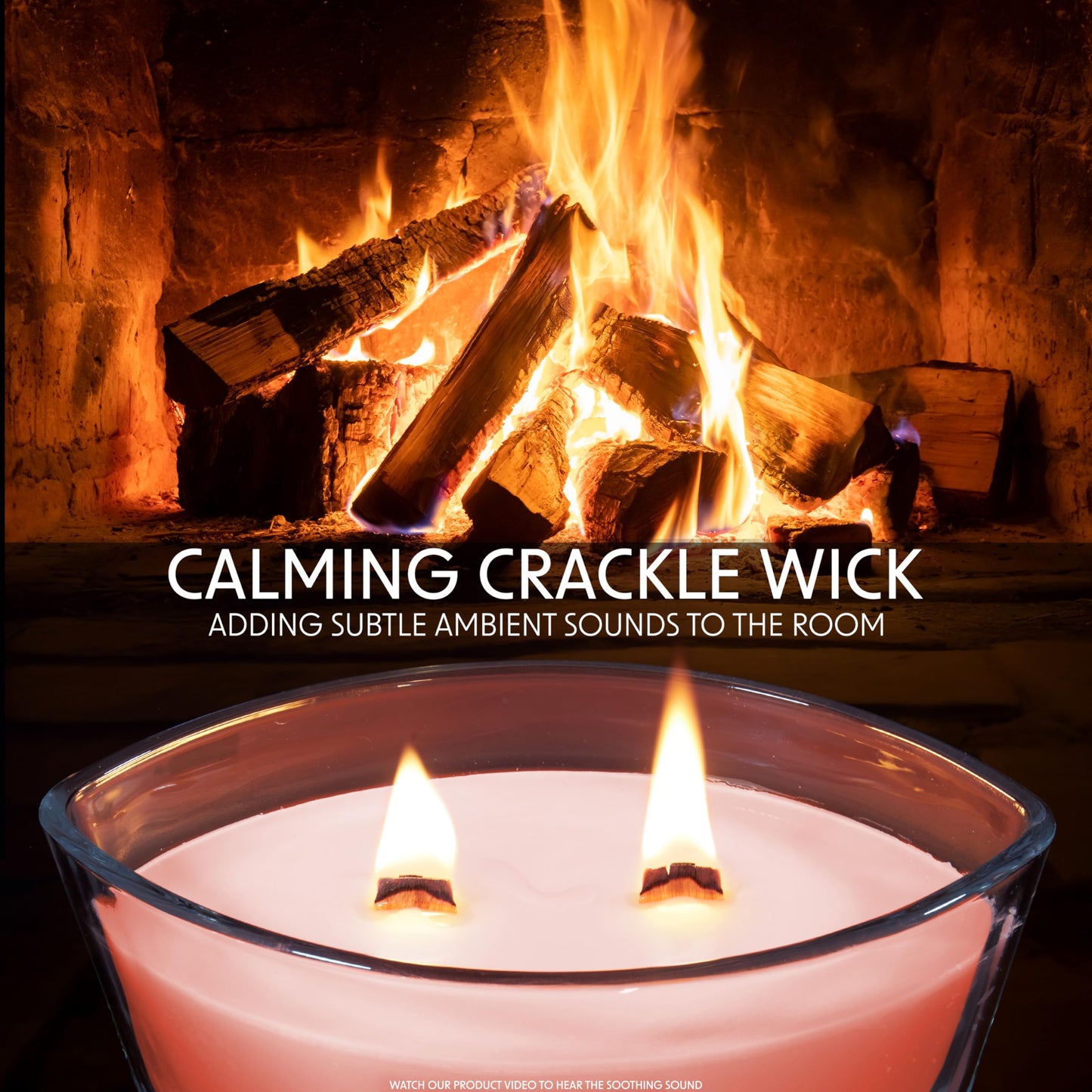 DECO EXPRESS Scented Candles, Crackle Double Wick Candles, Long 50 Hours Burn Time, Home Decor & Gift Ideas (Toasted Marshmallows)