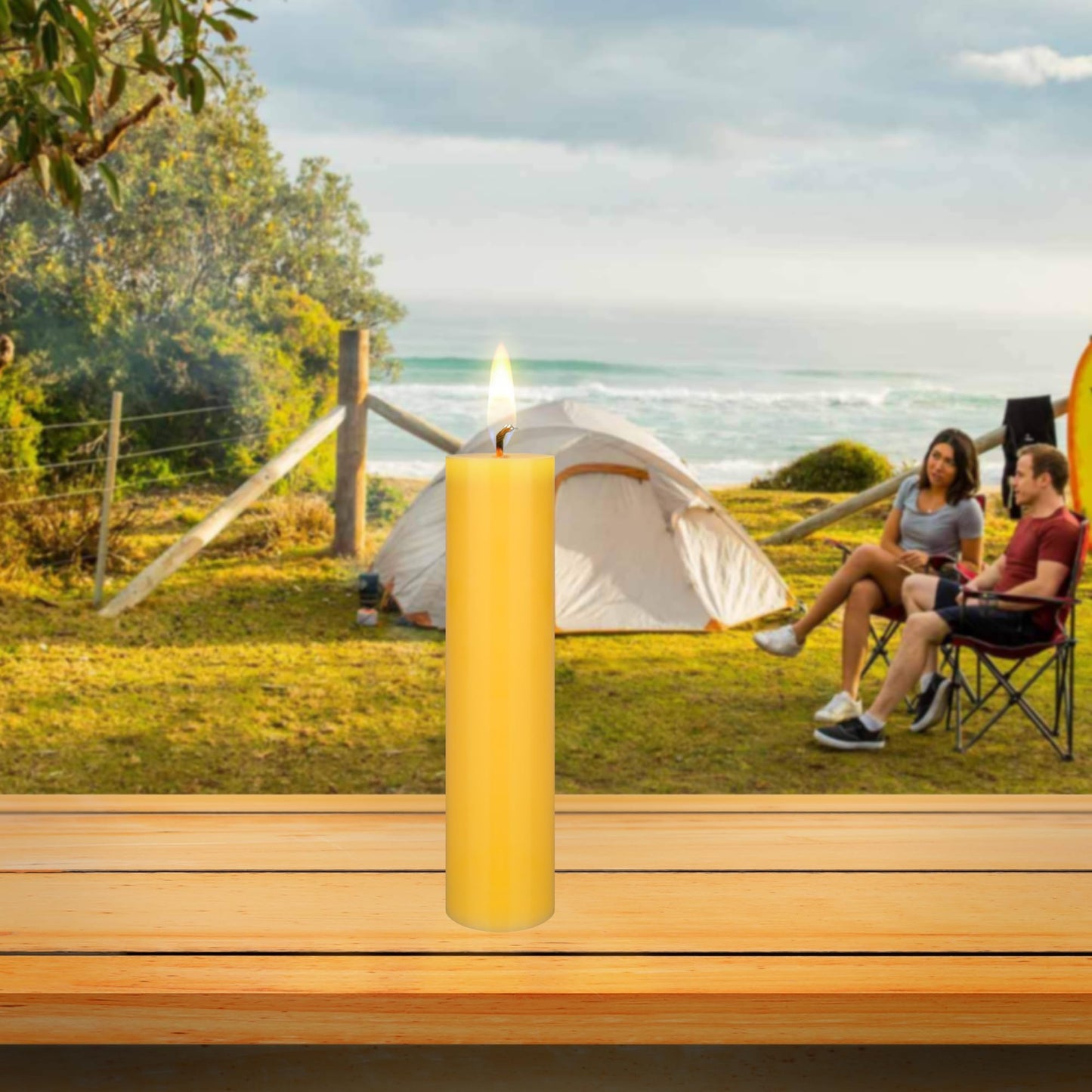 Mega Candles 6 pcs Scented Solid Citronella Pillar Candles, Hand Poured Wax Candle 2 Inch x 9 Inch, Indoor & Outdoor Use, Camping, Festivities, Events, Party Usage, Patio, Barbecue BBQ, Picnics