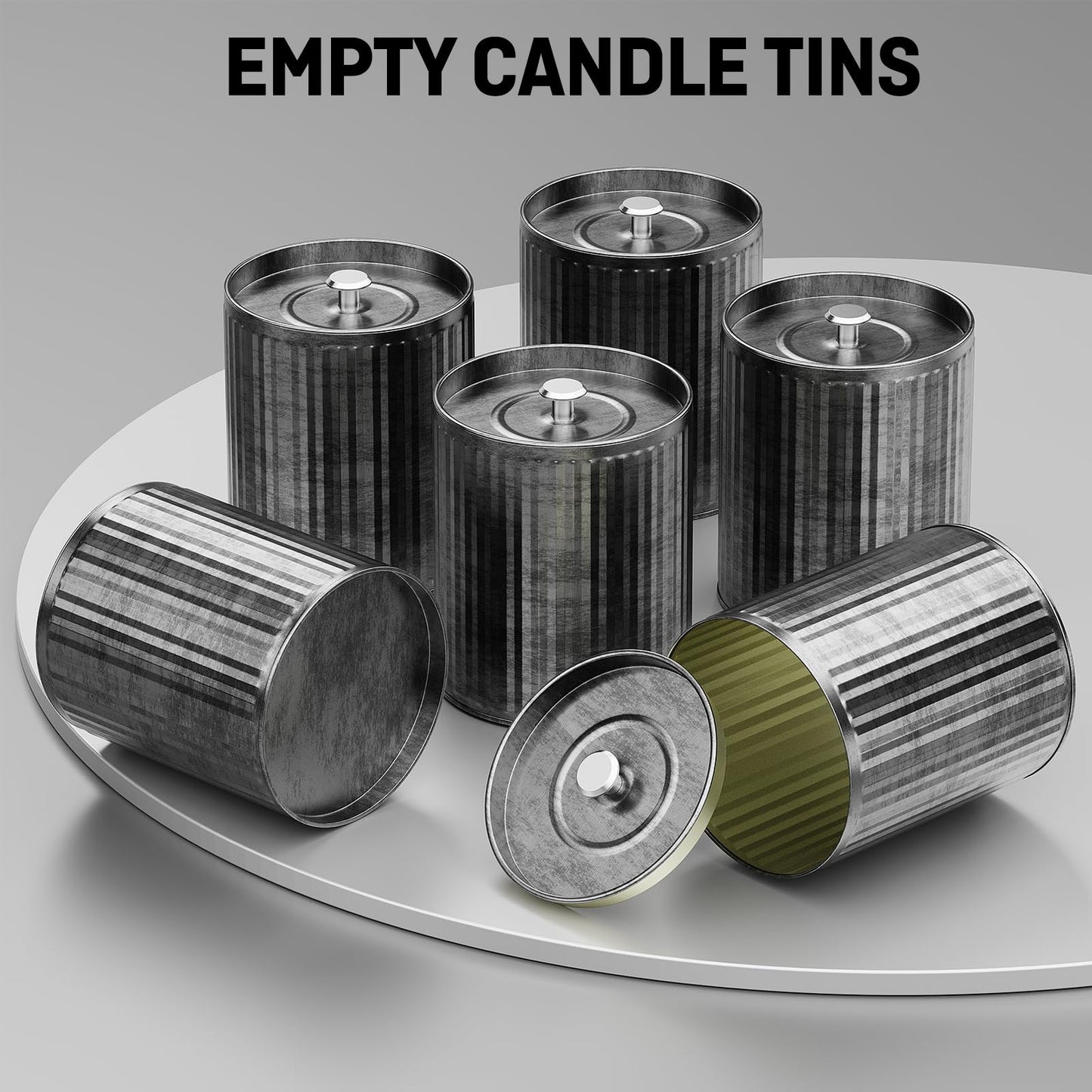 Vintage Tin Box 12-Pack Set (10oz Each can) | DIY Candle Making kit Travel Tin Can Set | Food grade Material Safe Use | DIY Candle Set Gift for Parents, Families, and Gatherings