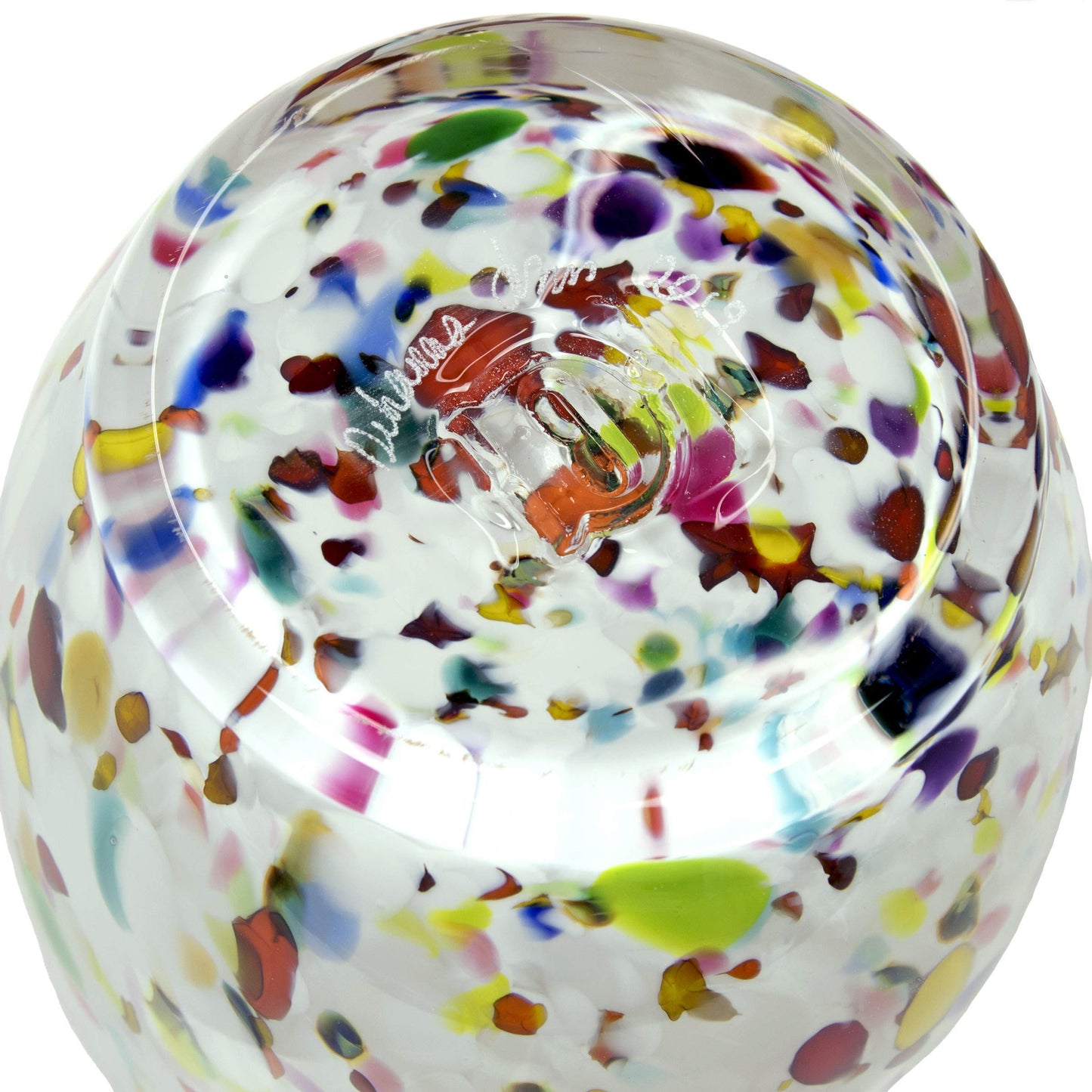 Totally Blown Glassworks Votive Candle Holder, Tea-Light, Handmade Blown Glass, Accent Vase, Centerpiece, Home Decor, Artist Dehanna Jones, Seattle, WA. (White Studio Confetti)