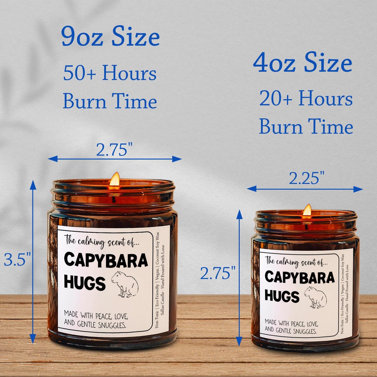 Sallas Capybara Gift Candle, Pull Up Capybara, Cute Capybara Candle, Capybara Hugs Candle, Animal Lover, Capybara Lover Gift, Gifts for Mom Candle, 4oz & 9oz, Sallas-S3QCJUFFP9OSELO
