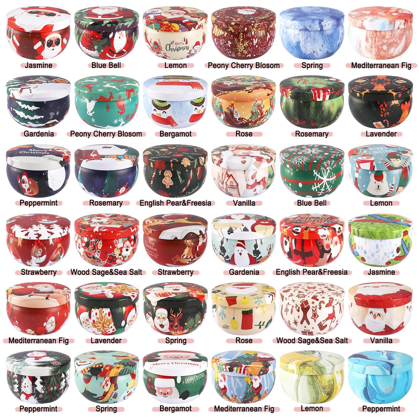 WPONSZU 36 Pack Christmas Scented Candles,Candvent Calendar 2025,Gift Set 2.5oz Strong Fragrance jar Candles,for Home Scented Decoration Birthday Valentine'sDay