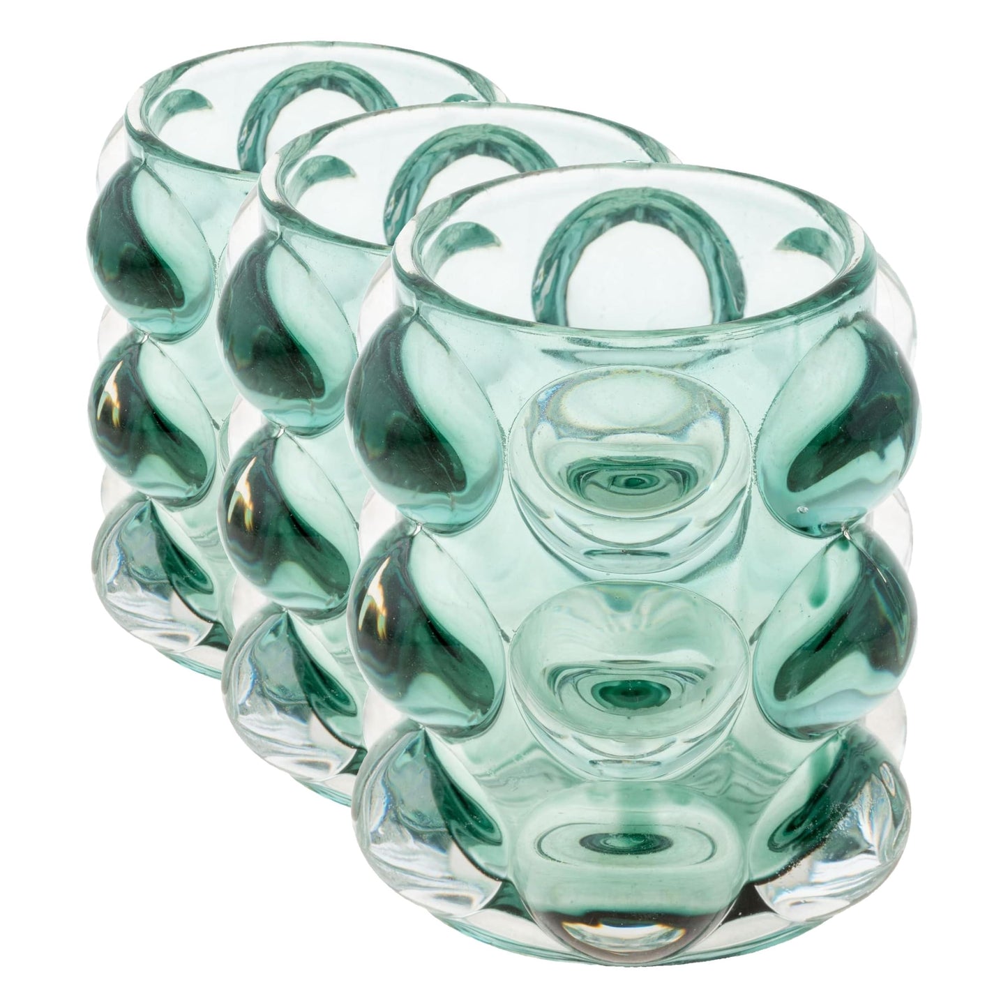 Karma, Lucia Hobnail Votive, Tea Lights Candle Holder, Glass Votive Candle Holders for Table Decorations, Baby Shower, Birthday Party, Weddings and Home Decor, Teal (Pack of 3)