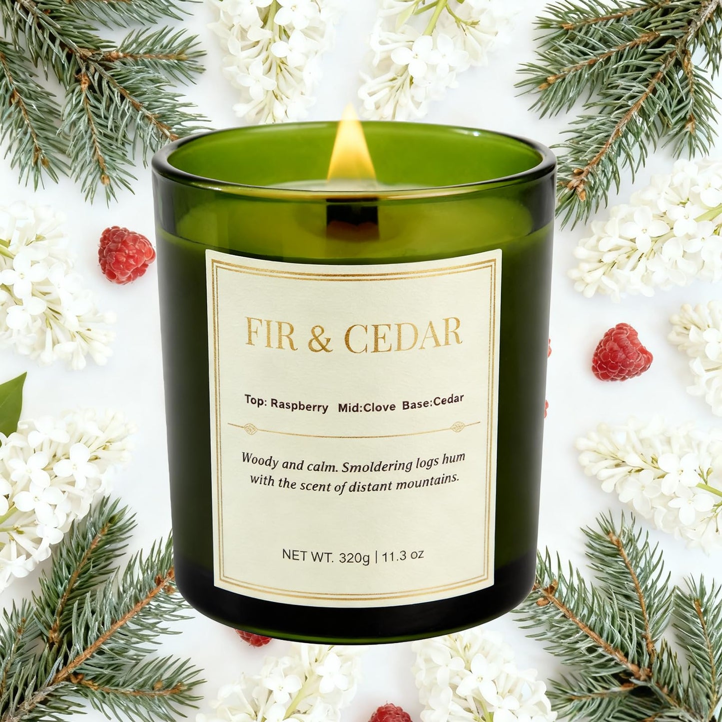 2 Pack Wood Wick Scented Candle Gift Set –Balsam Fir & Cedarwood Natural Soy Wax Candles with Individual Gift Boxes,Long Lasting 22.6 oz Aromatherapy Candles for Home Decor,Holiday Gifts