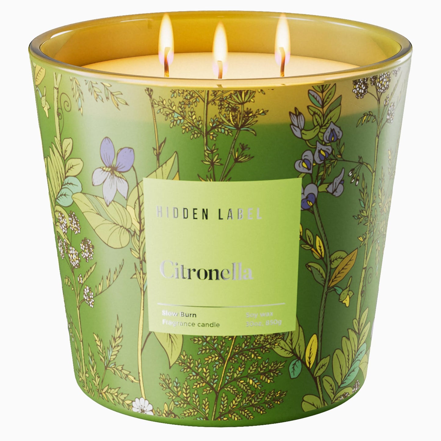 Citronella Candles Outdoor Large, 3-Wick / 30oz Large Soy Candle, Long Lasting Highly Scented,Candle for Patio, Garden & Camping, Summer Camping Huge