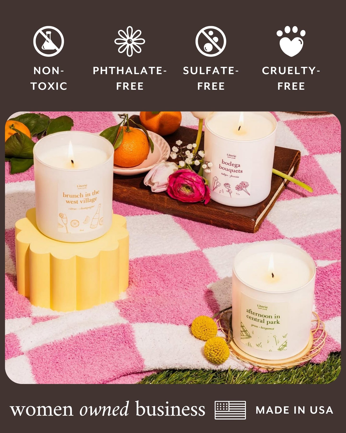 Literie Clueless Inspired Scented Candle: Balls Flying at My Nose - Citrus and White Cotton Scent, 9oz, 50 Hour Burn, Vegan Soy & Coconut Blend Candle for Home Decor, Gift for Women & Men
