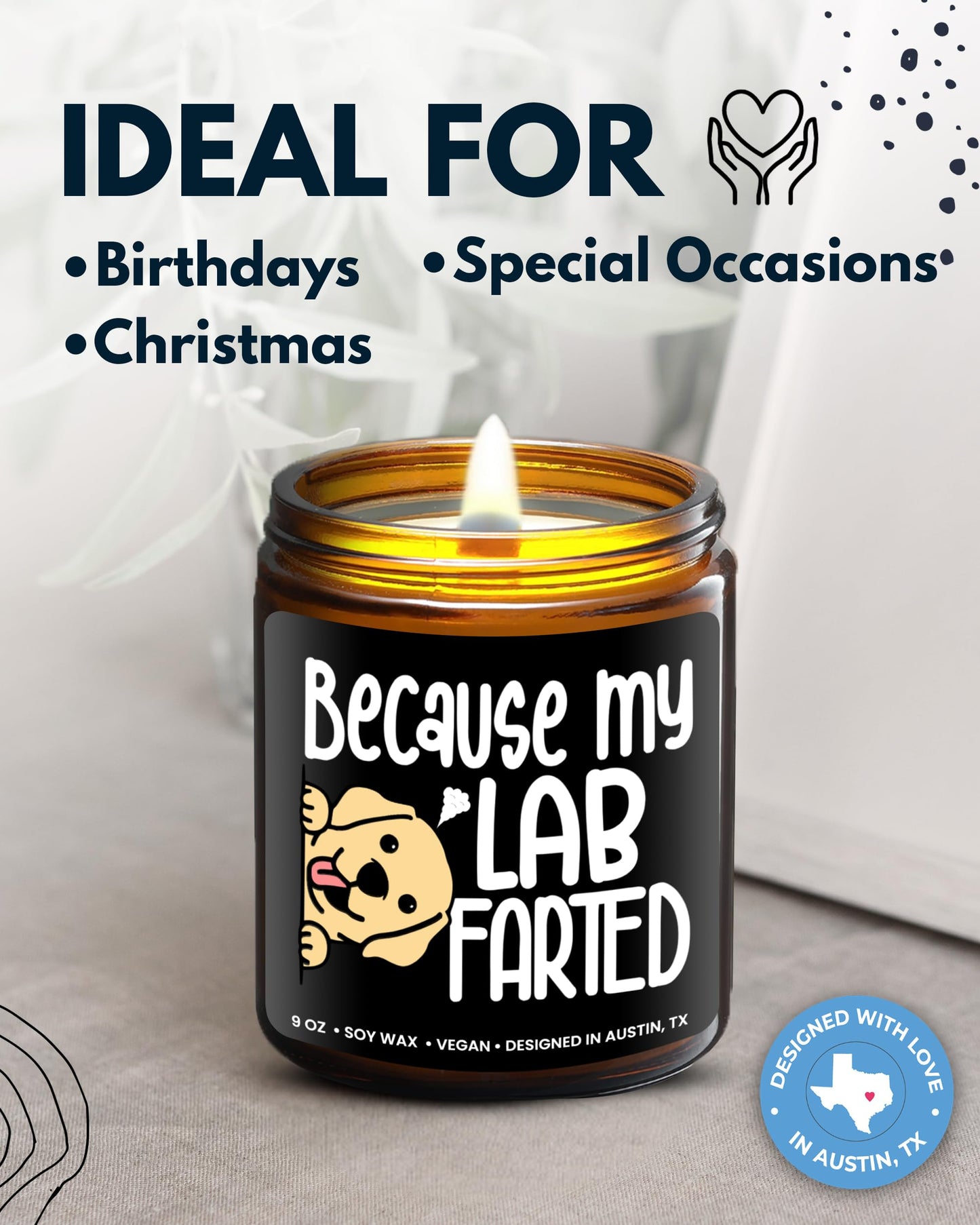 Funny Lab Candle, Labrador Retriever Gifts for Women and Men, Unique Funny Lab-Themed Gift Ideas, Best Present for Pet Lovers, Perfect Present for Dog Mom and Dog Dad, Birthday, Christmas, Gift-Ready