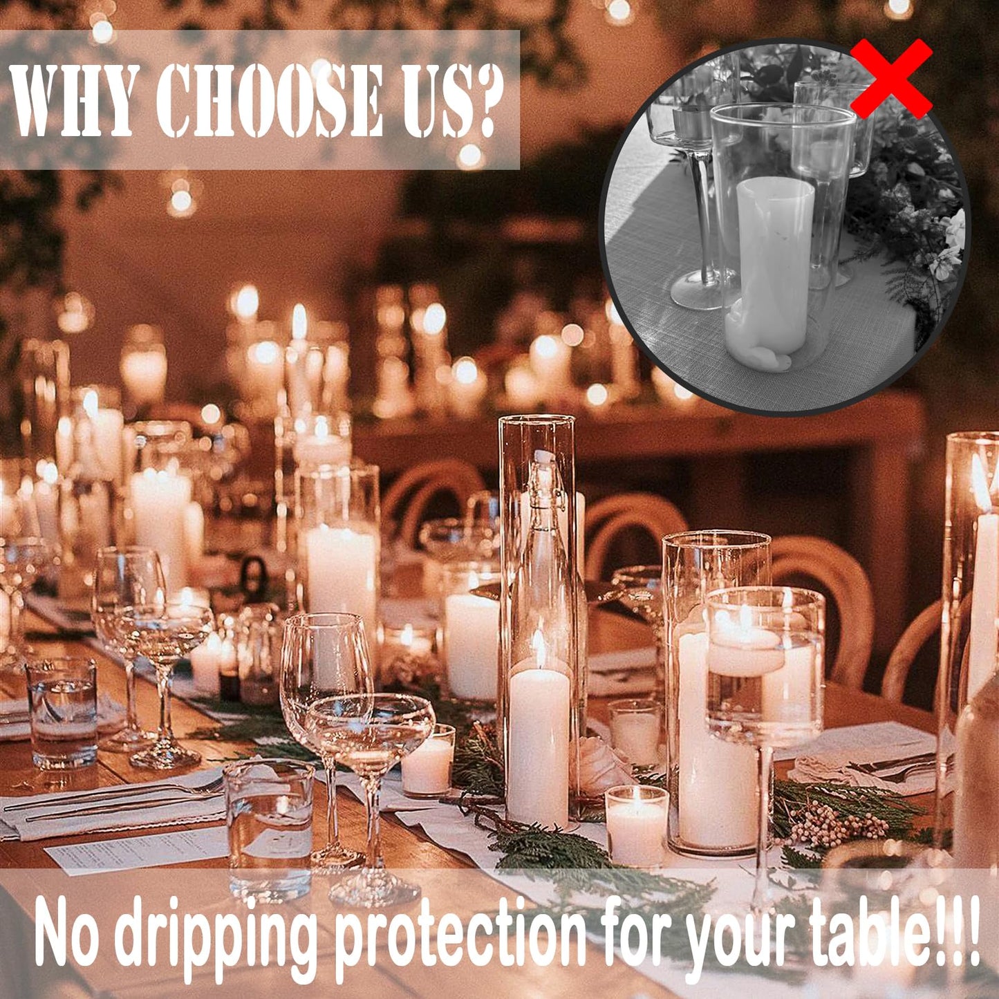 Veiuwa 18 Pcs Ivory Pillar Candles Bulk Set，2x3 2x6 2x8 Inch - 12 Each Size，Hurricane Candles，Dripless Unscented Smokeless，Gives You a Better Atmosphere When Organizing Wedding or Event Party.
