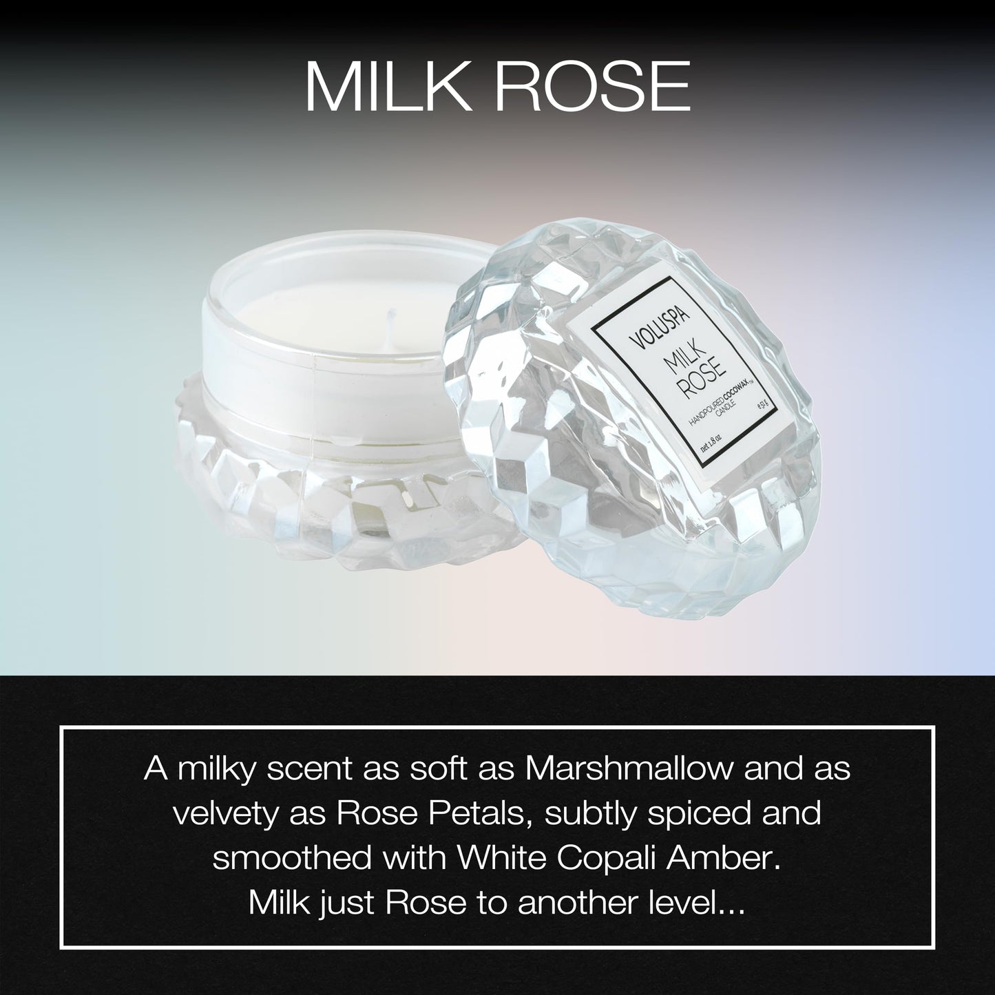 Voluspa Milk Rose, Macaron Candle, 1.8 Ounce, 15 Hour Burn Time, Coconut Wax for Clean Burning, Handcrafted in The USA