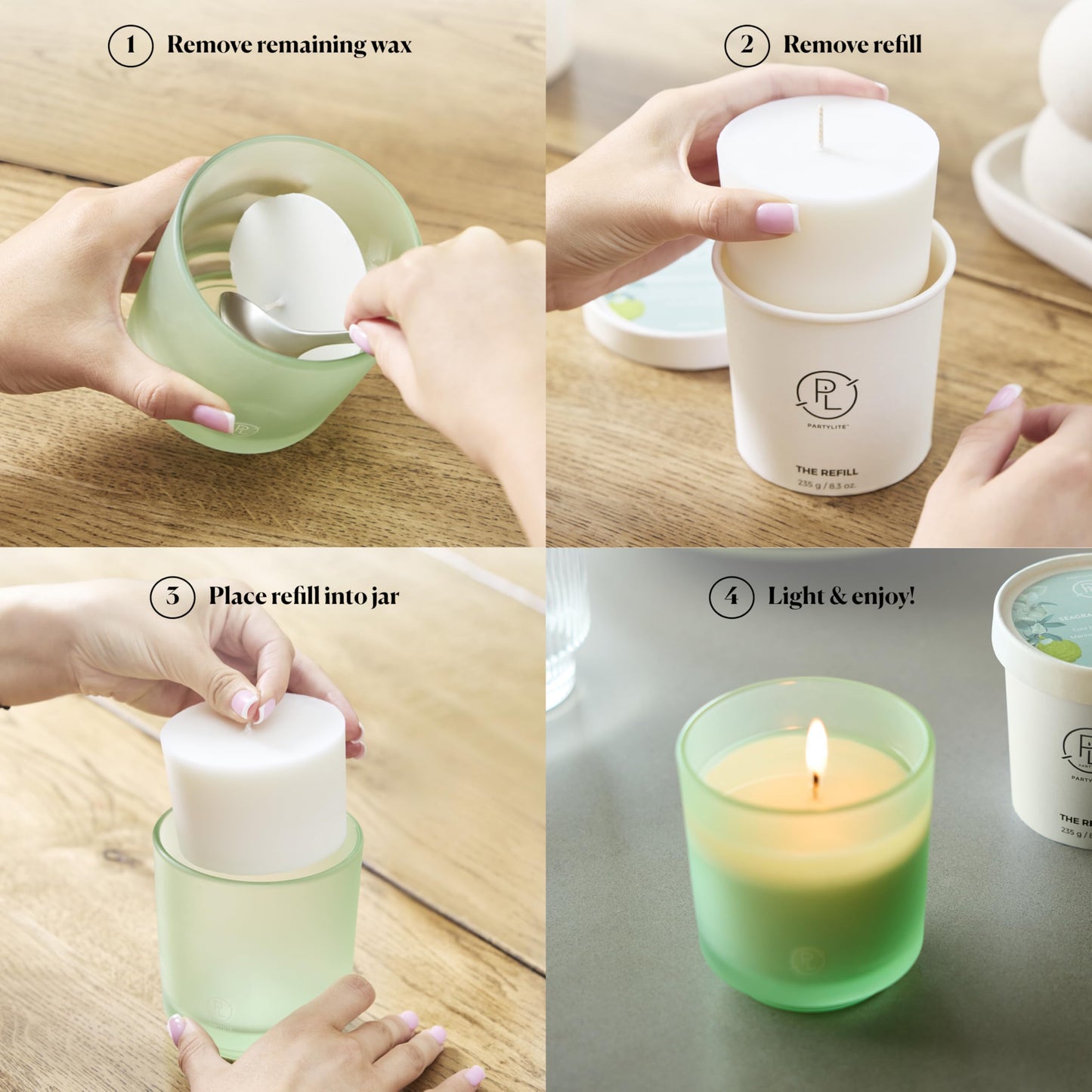 PartyLite Mulberry Scented Candle Refill, Notes of Black Currant, BlackBerry, Mulberry & Pomegranate, 10oz 1-Wick Aromatherapy Candle, up to 40 Hours of Luxury Fragrance, Sustainable Premium Soy Wax
