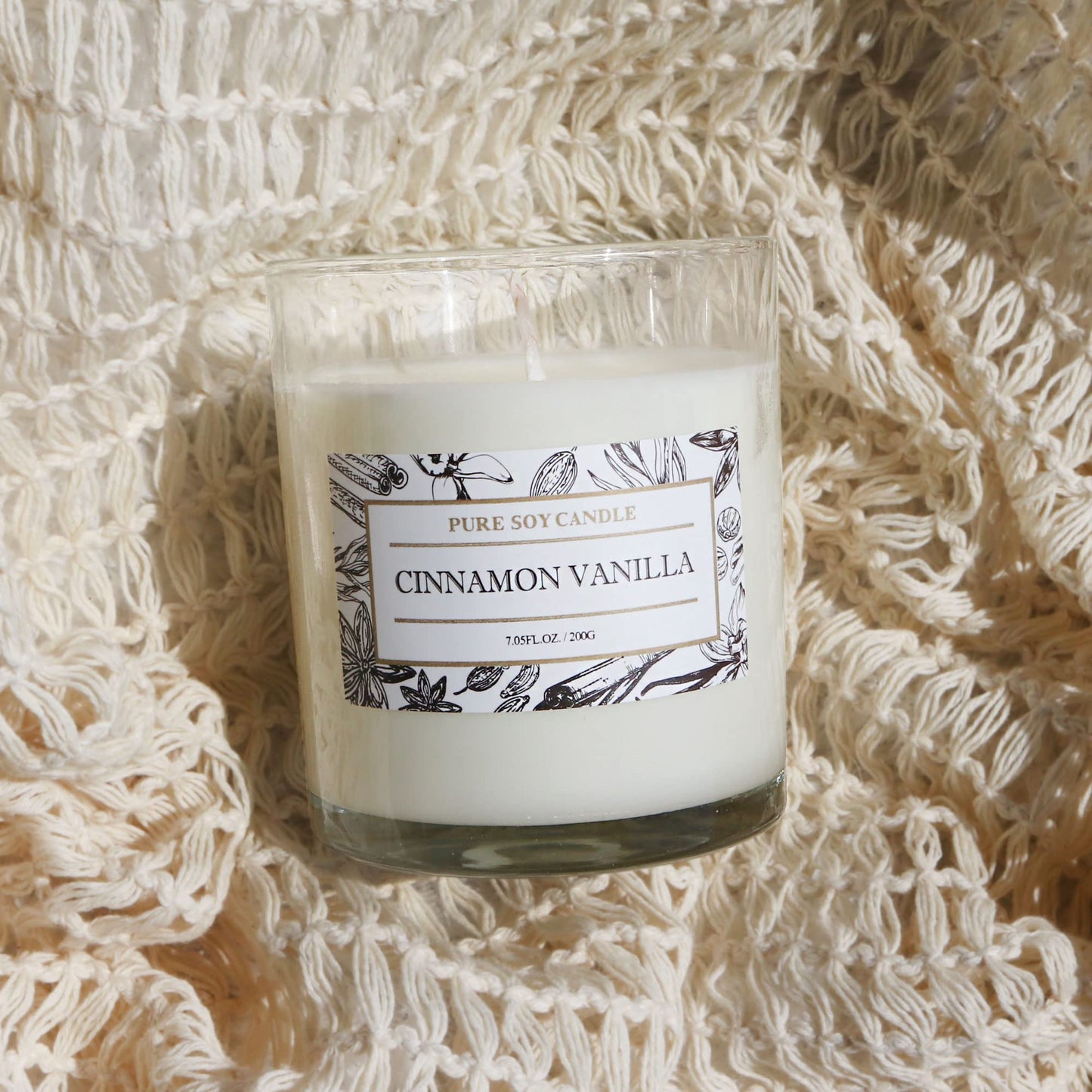 Aronica Non Toxic Candle - Soy Cinnamon Vanilla Scent, Highly Scented Spring Candle for Home, New Home Gift, Luxury Scents