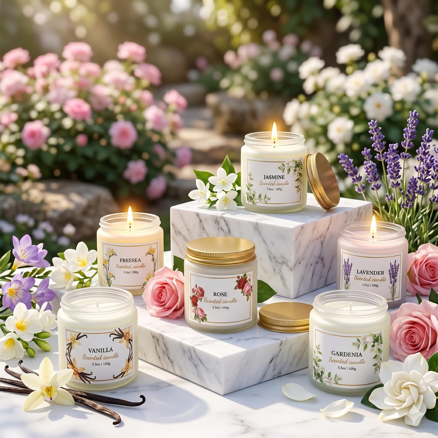 Aeraroma Scented Candles for Women, Floral Soy Candles for Home Scented, 6 Pack Relaxing Candles for Women Stress Relief, Aromatherapy Candles Gifts for Woman Birthday Anniversary Bath Yoga