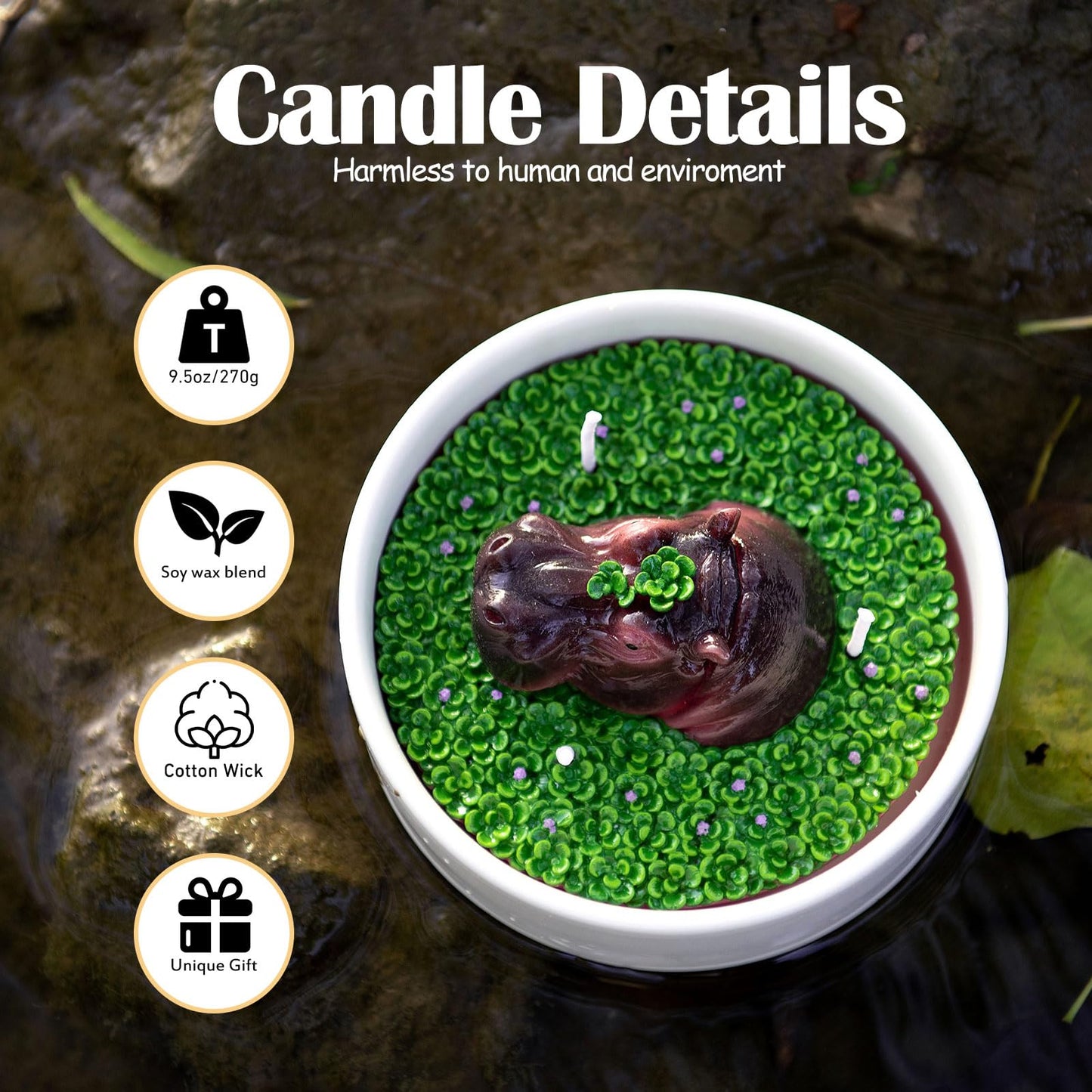 Hippo Vegetable Wax Candle Bowl