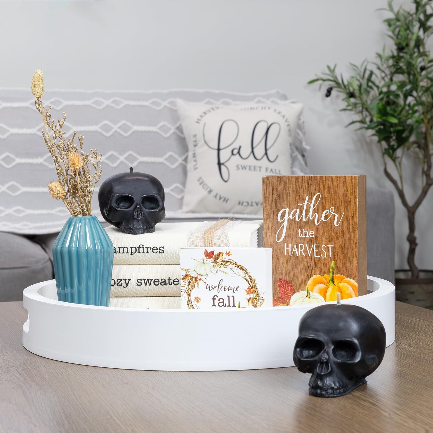 Darware Large Skull Candles (2-Pack, Black); 4.75 x 3-Inch Decorative Themed Candles for Halloween, Horror and Novelty Decor