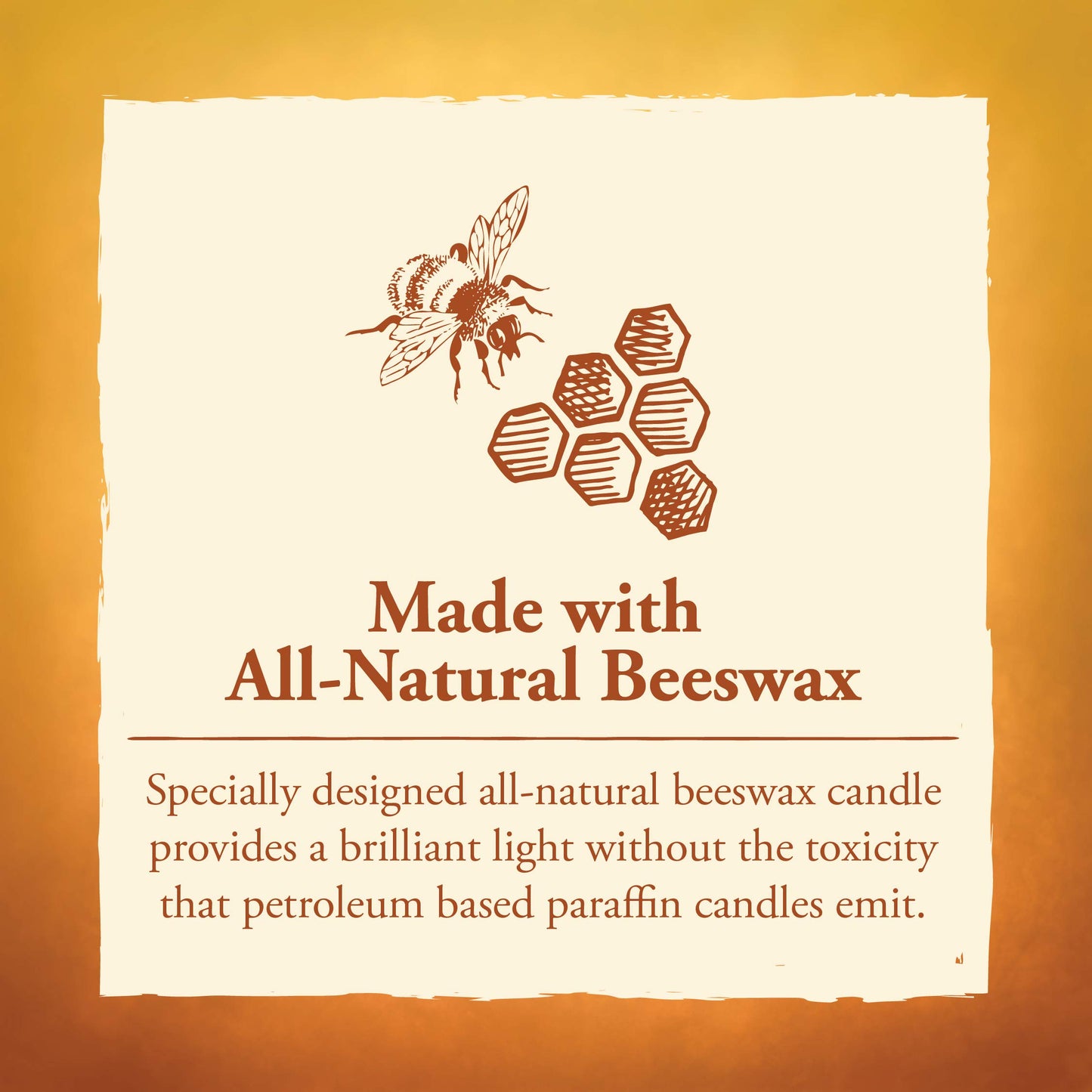 Candle by the Hour 80-Hour Candle with Glass Cylinder, Eco-friendly Natural Beeswax with Cotton Wick, Yellow