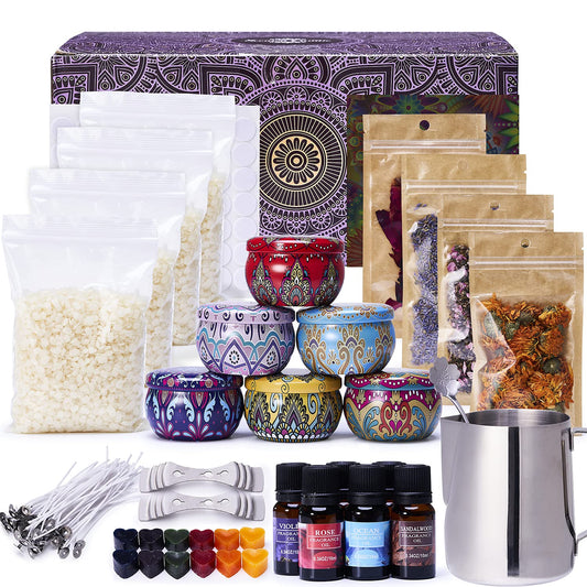 Lucky Goddness Candle Making Kit, Candle Making Supplies with Soy Wax for Candle Making Beginners