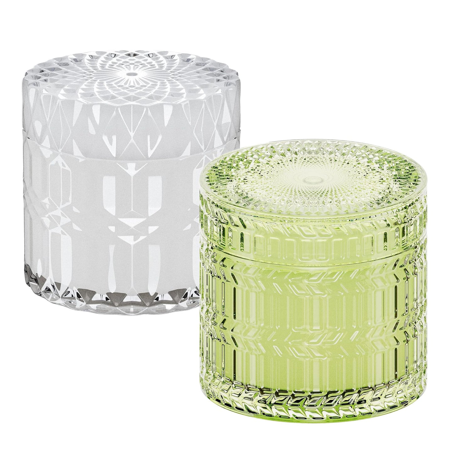 Hidden Label Decorative Jar Candle,Wood Wick Candles, Fresh Cotton + Citrus &Sage Scented Candle
