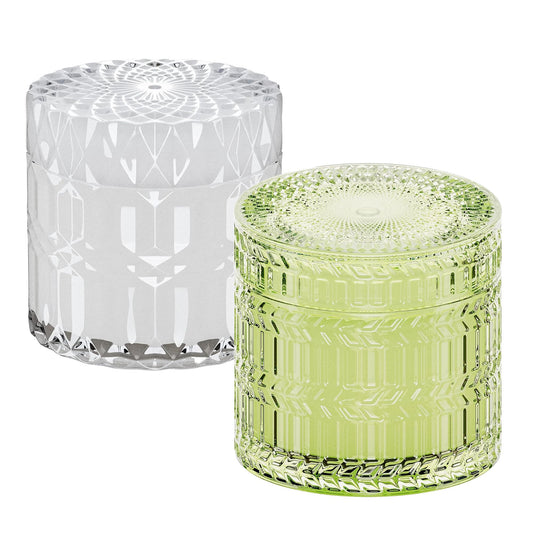 Hidden Label Decorative Jar Candle,Wood Wick Candles, Fresh Cotton + Citrus &Sage Scented Candle