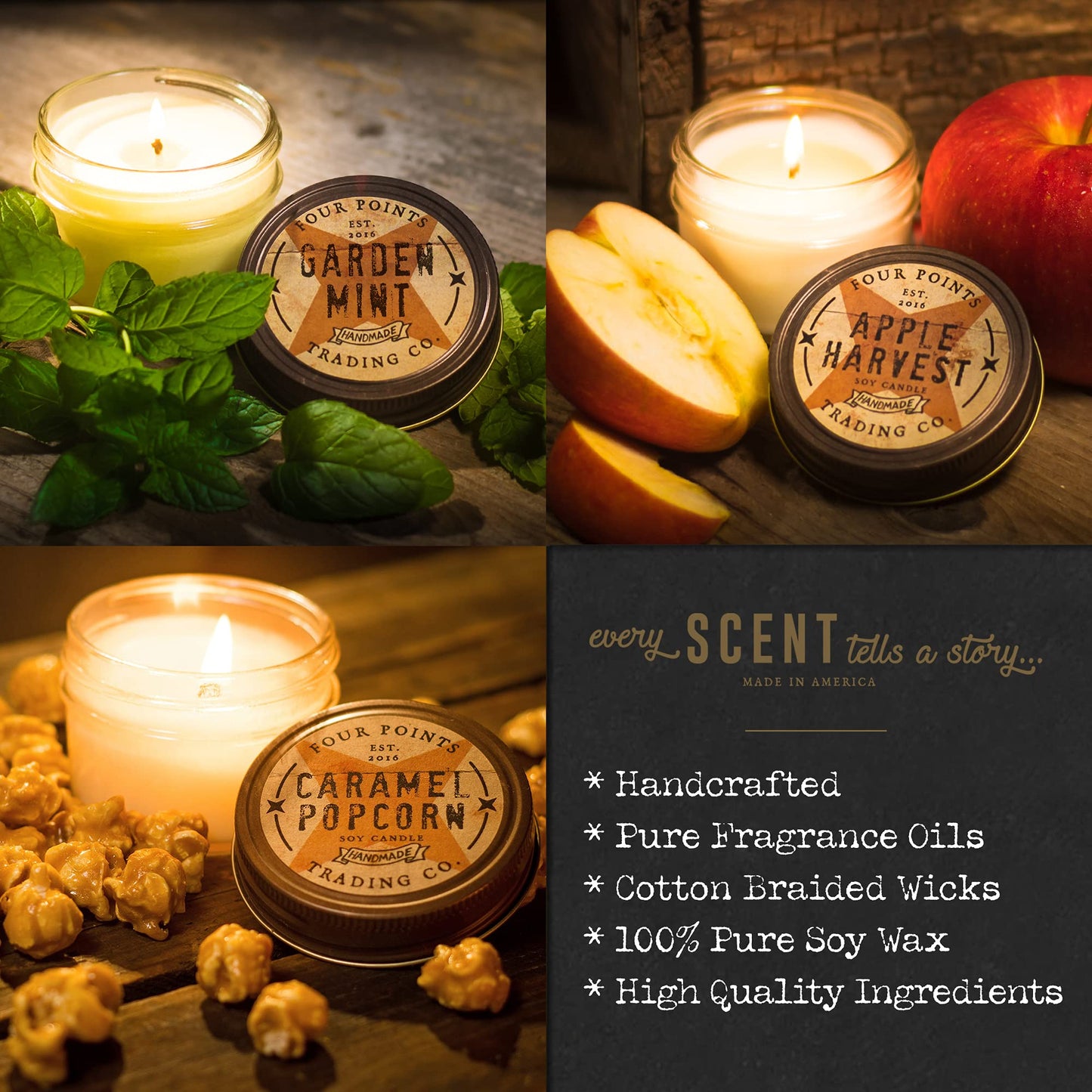 Peanut Butter Scented Candle, 4 Oz. Handcrafted Soy Wax Candles for Men & Women, Fragrant Aromatherapy Candle with Jar, Unique Room Scents, Relaxing Home Essentials for Mom, Daughter or Friend