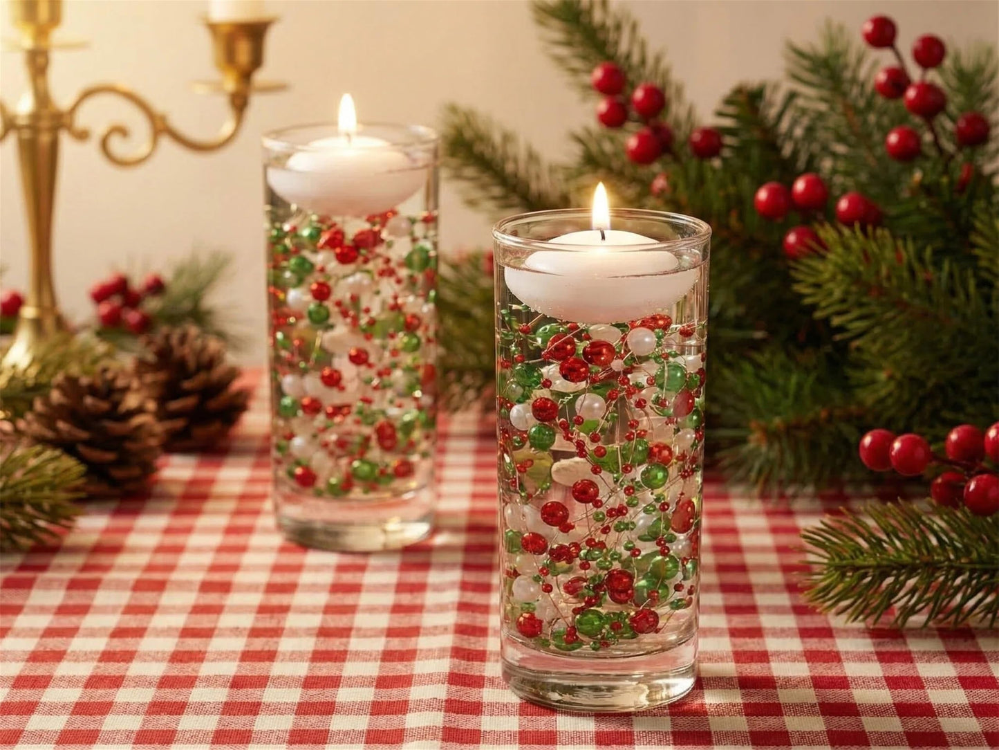 YATOJUZI 30 PCS Artificial Pearl String Vase Filler Floating Pearls for Vases Centerpieces Faux Pearl Beads String Decorations Holiday Christmas Party Decor