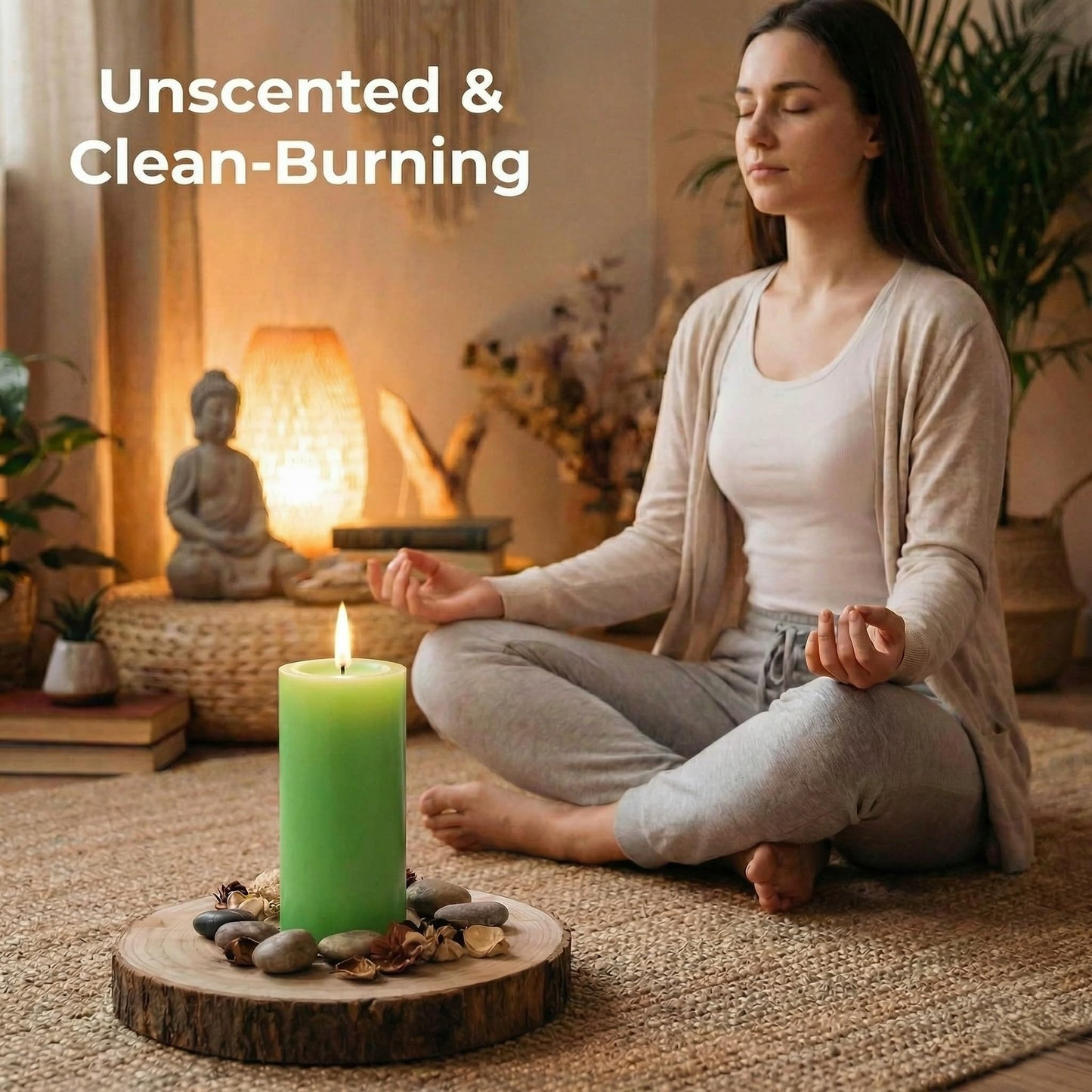 Richland Set of 3 Light Green Pillar Candles 3" x 6" Unscented for Weddings Home Holidays Relaxation Spa Church