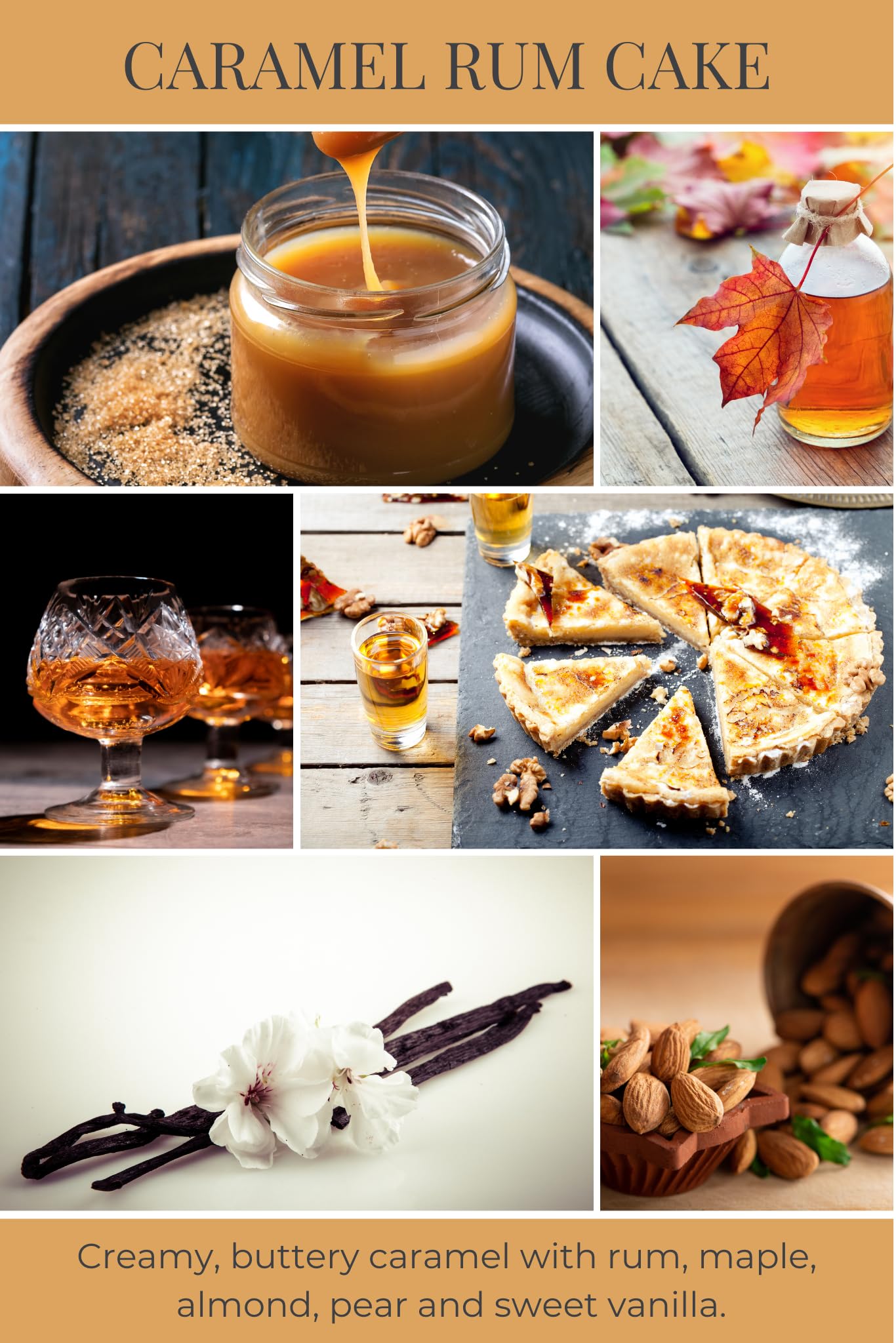 Eco Candle Co. Tea Light Candles, Caramel Rum Cake, 10-Pack - Scents of Caramel, Rum, Maple, Almond, Pear, & Vanilla - Recyclable, 100% Soy Wax, No Lead, Hand Poured, Midwest Soybeans, .6 oz. Each