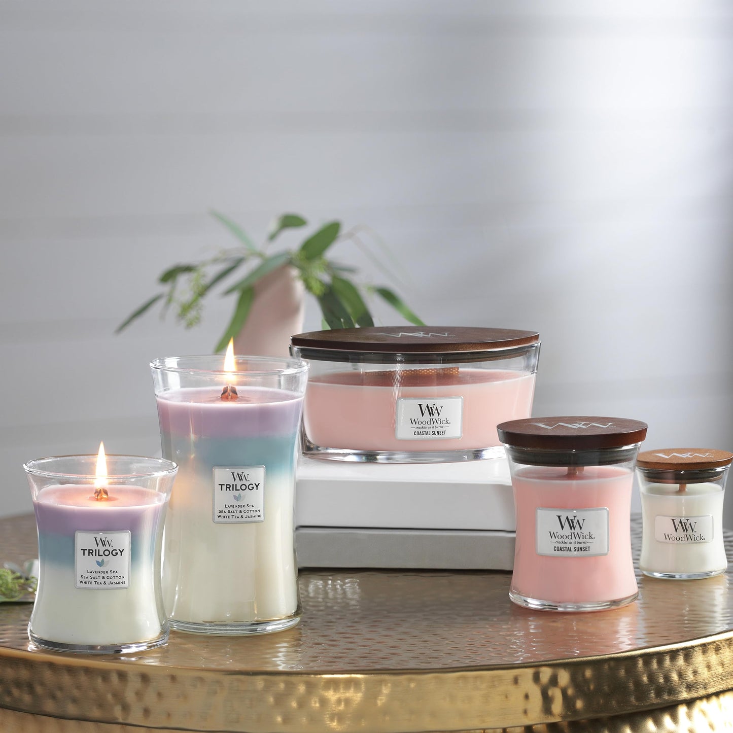 WoodWick Coastal Sunset Gifts for Women and Men, 9.7 oz Medium Hourglass Candle with Crackling Wick