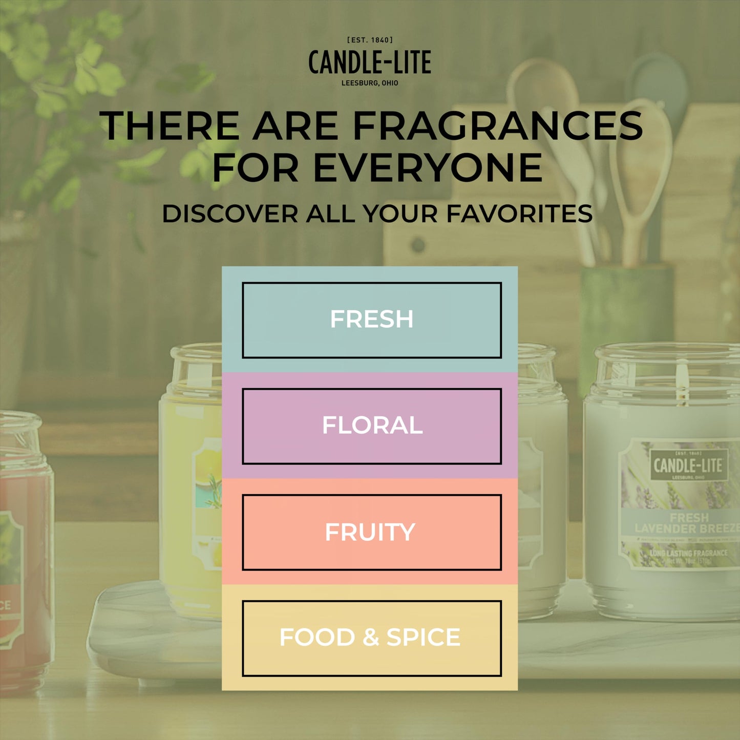 Candle-lite Essential Elements Scented Candles, Wild & Free, 16 oz Jar, Proudly Poured in The USA, Aromatherapy, Single-Wick with 50 Hours of Burn Time, Perfect for Creating a Relaxing Ambiance