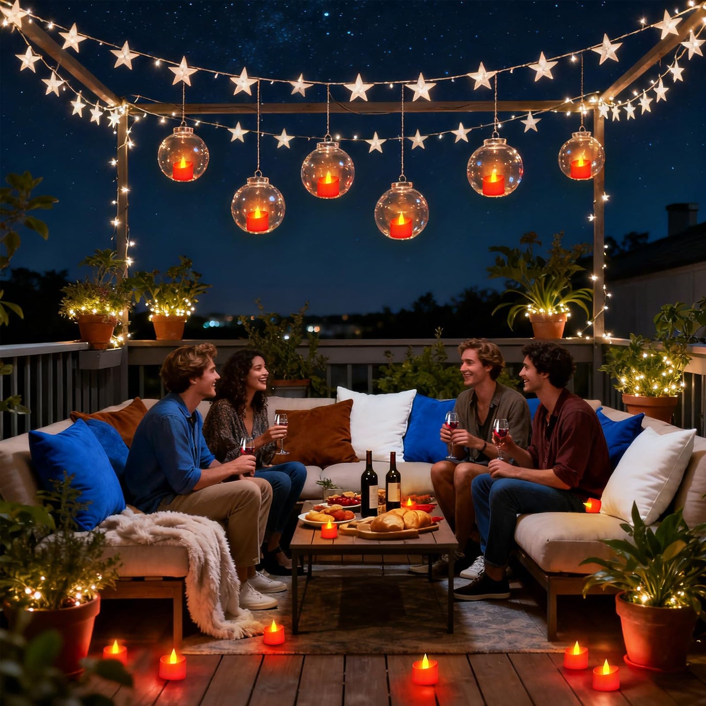Haown Realistic Flameless LED Tea Lights - 24 Pack Premium LED Tea Lights for Christmas Mantel, Valentine's Dinner & Wedding Centerpieces (Red Base, 24 Pack)