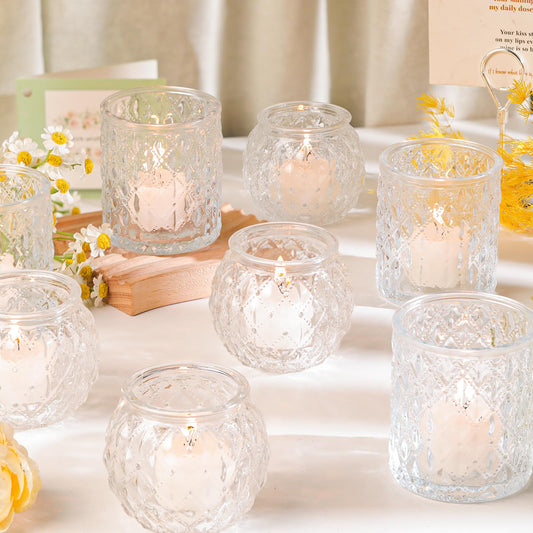 DARJEN Clear Votive Candle Holder Set of 20, Upgraded Size Tea Light Candle Holder Glass for Wedding Table Centerpieces, Elegant Bulk Votive Holders for Party, Proposals and Wedding Shower